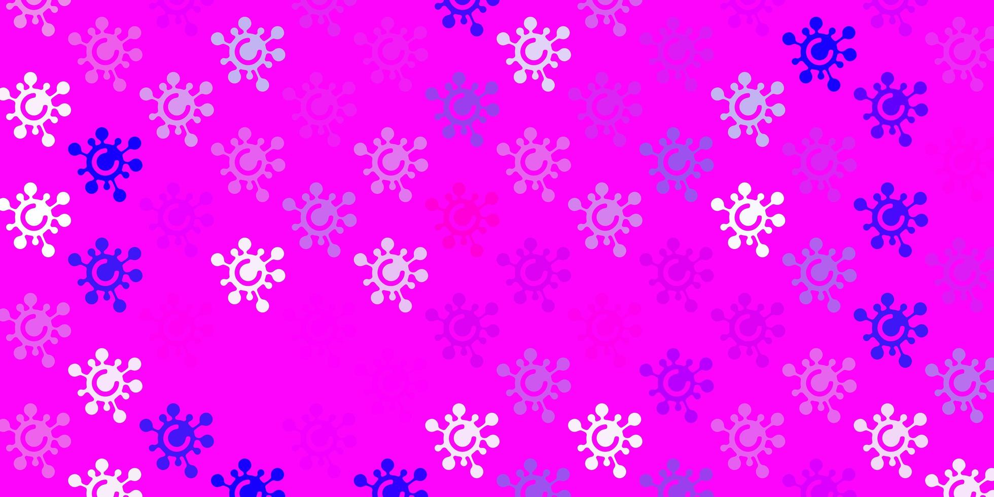 ljuslila, rosa vektor bakgrund med virussymboler