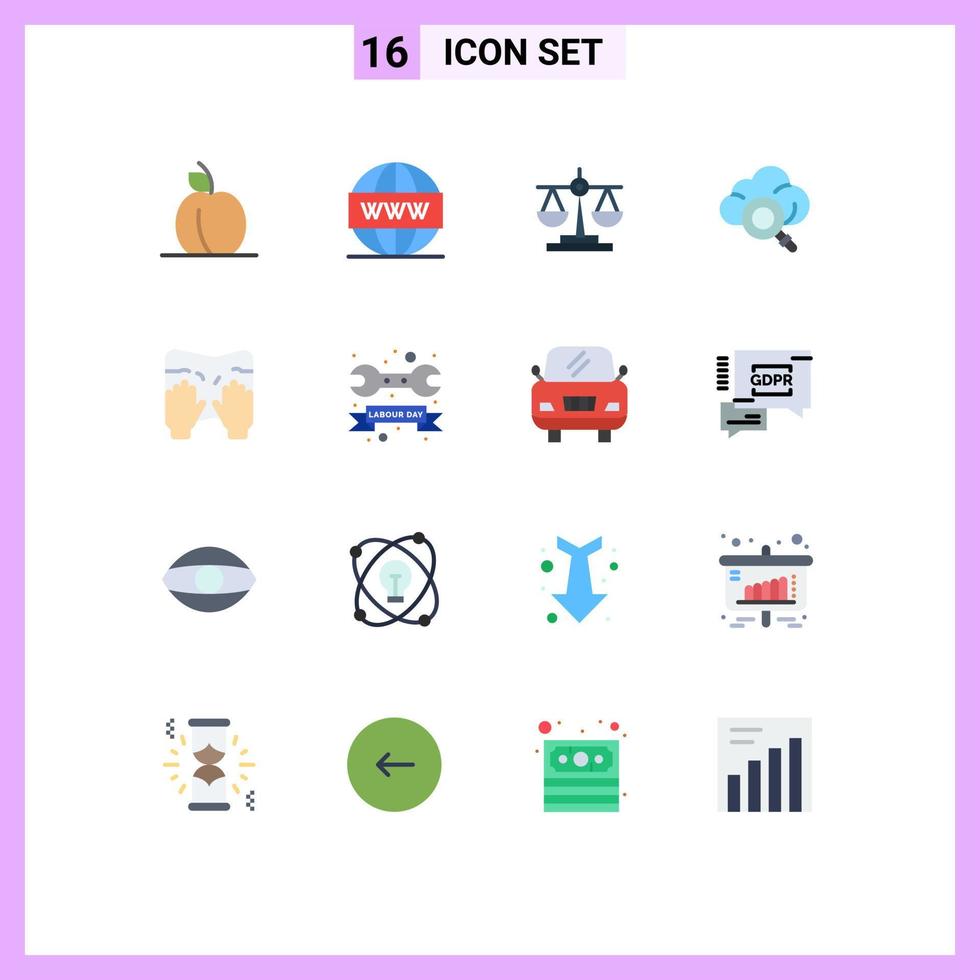 Stock Vector Icon Pack mit 16 Linienzeichen und Symbolen für Spa-Massage-Balance-Technologie Cloud-editierbares Paket mit kreativen Vektordesign-Elementen