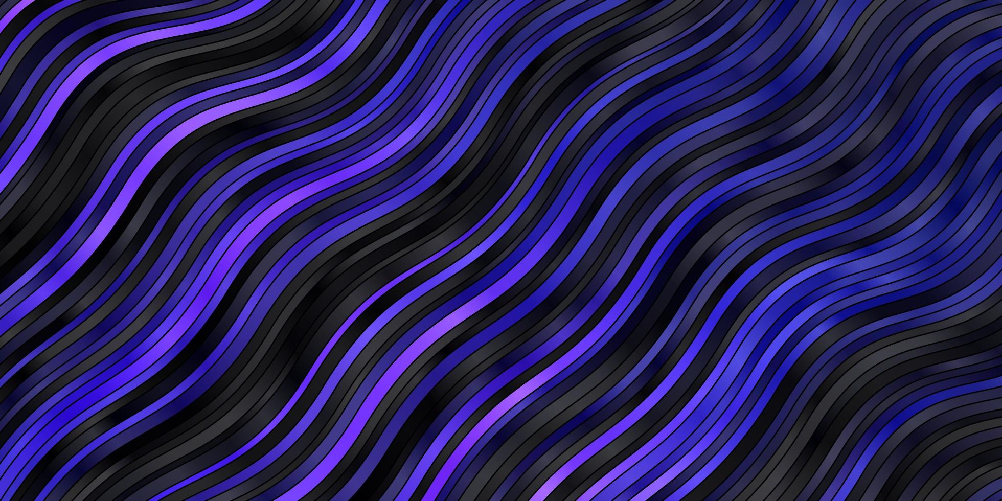 dunkelblauer Vektorhintergrund mit gebogenen Linien vektor