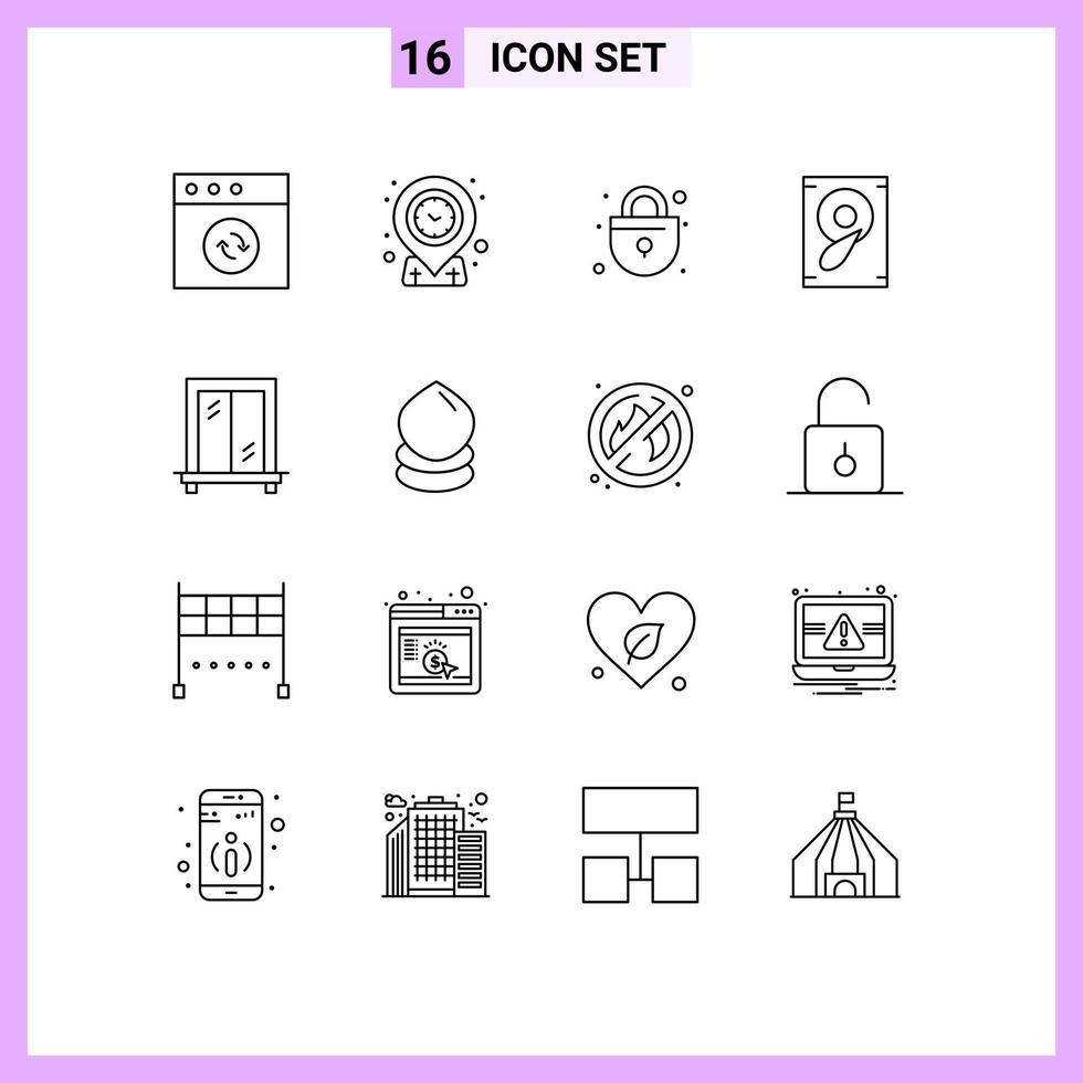 16 universell översikt tecken symboler av ekologi släppa säkerhet fönster högtalare redigerbar vektor design element
