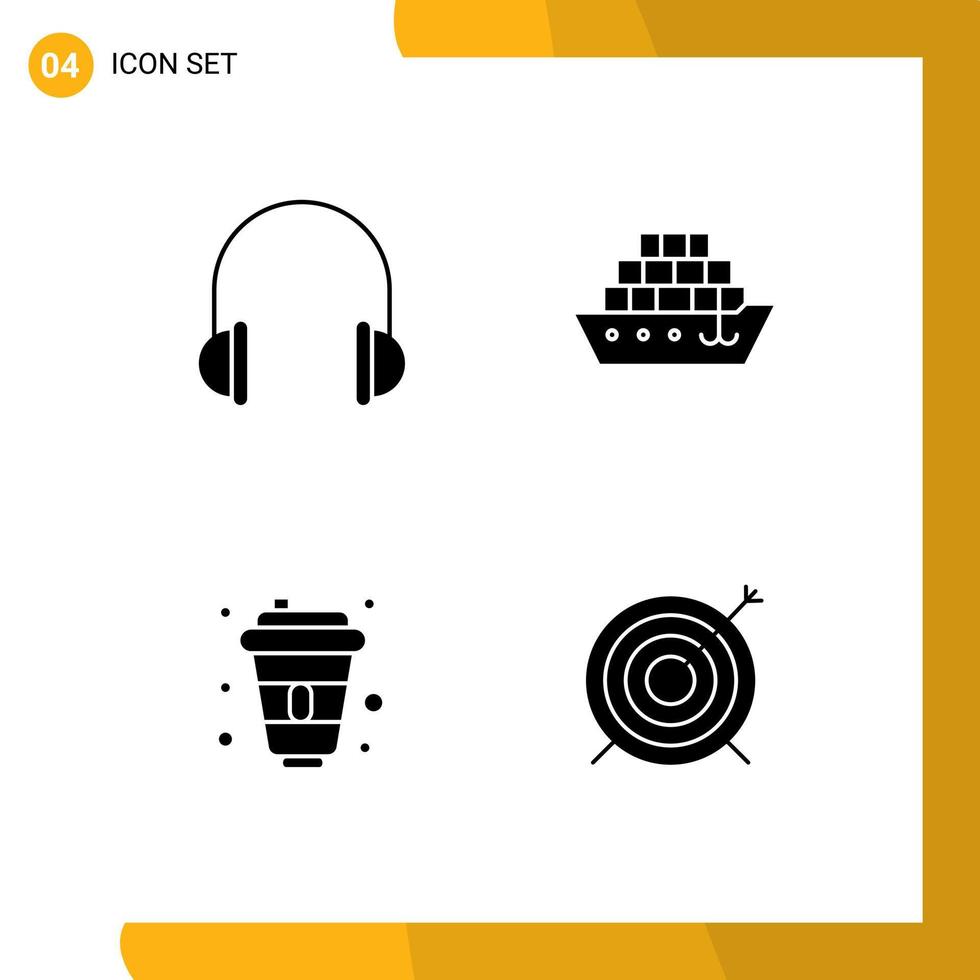 kreativ ikoner modern tecken och symboler av audio dryck musik fartyg designer redigerbar vektor design element