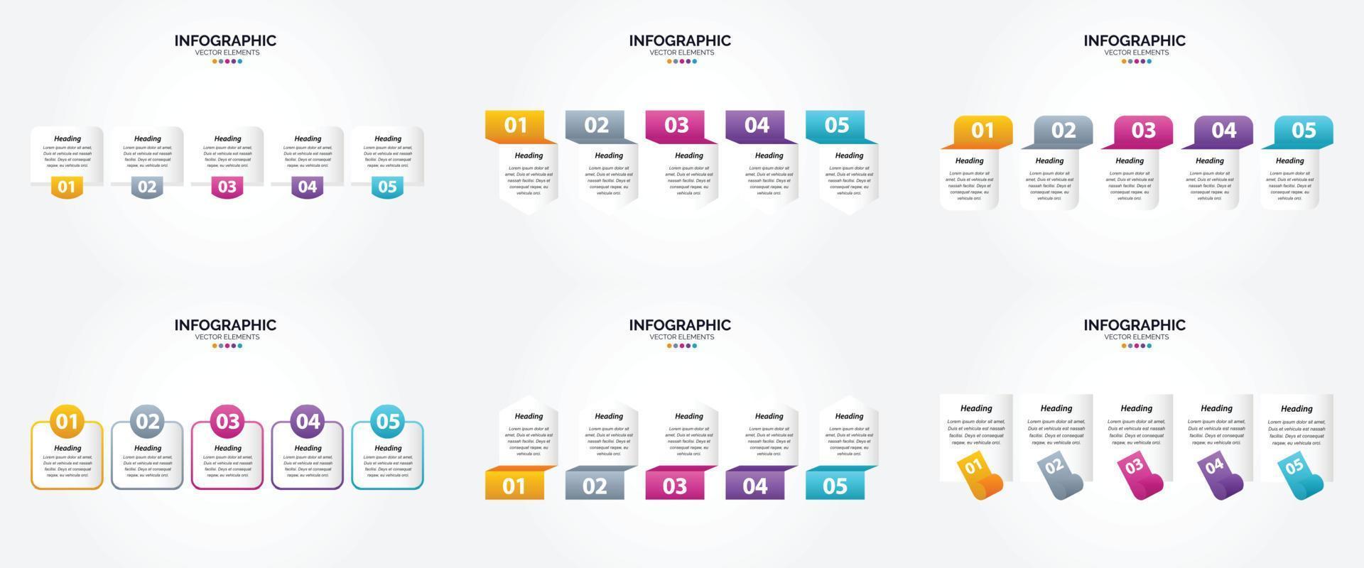 flaches Designset der Vektorillustrations-Infografiken für Werbebroschürenflieger und -zeitschrift vektor