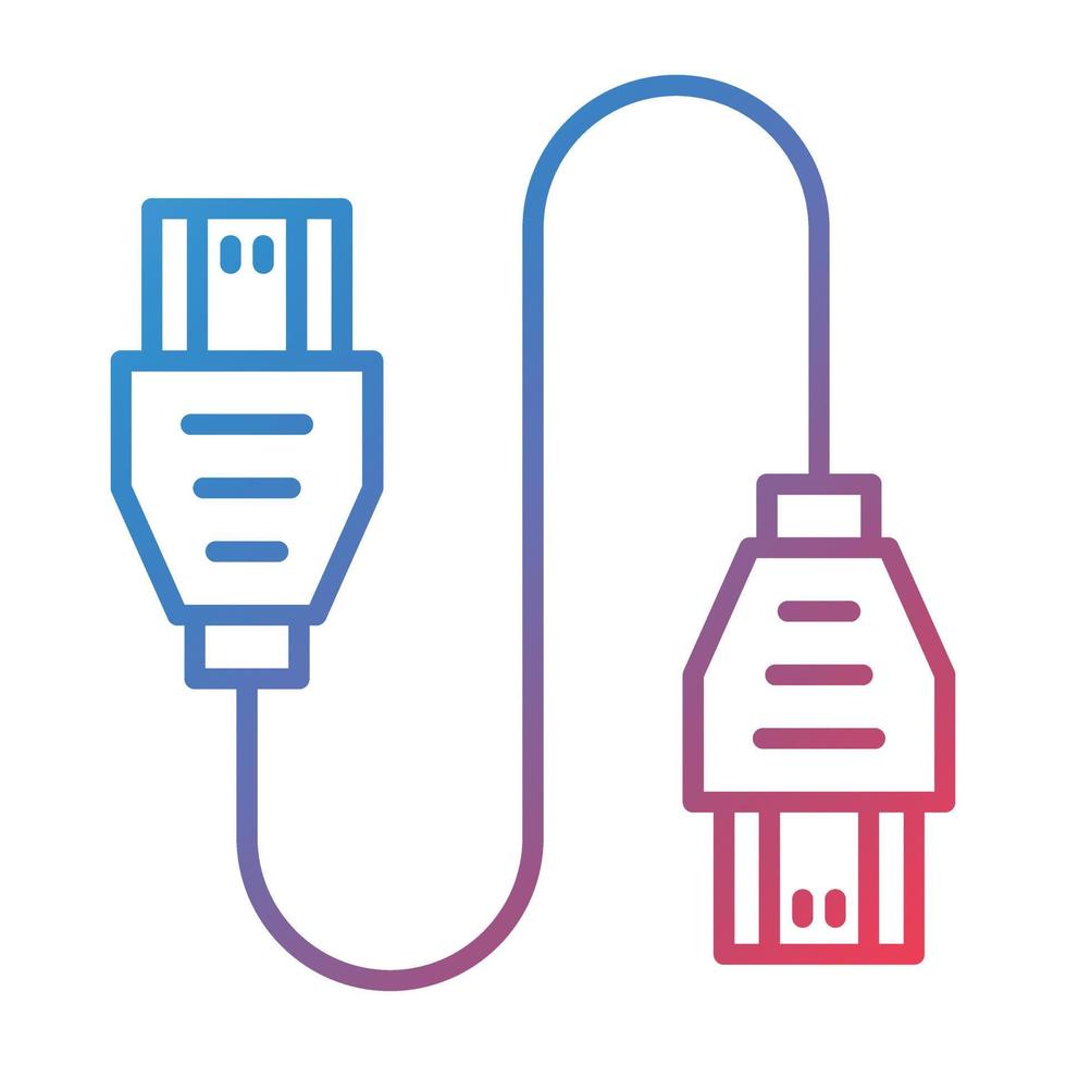 Farbverlaufssymbol für HDMI-Kabel vektor