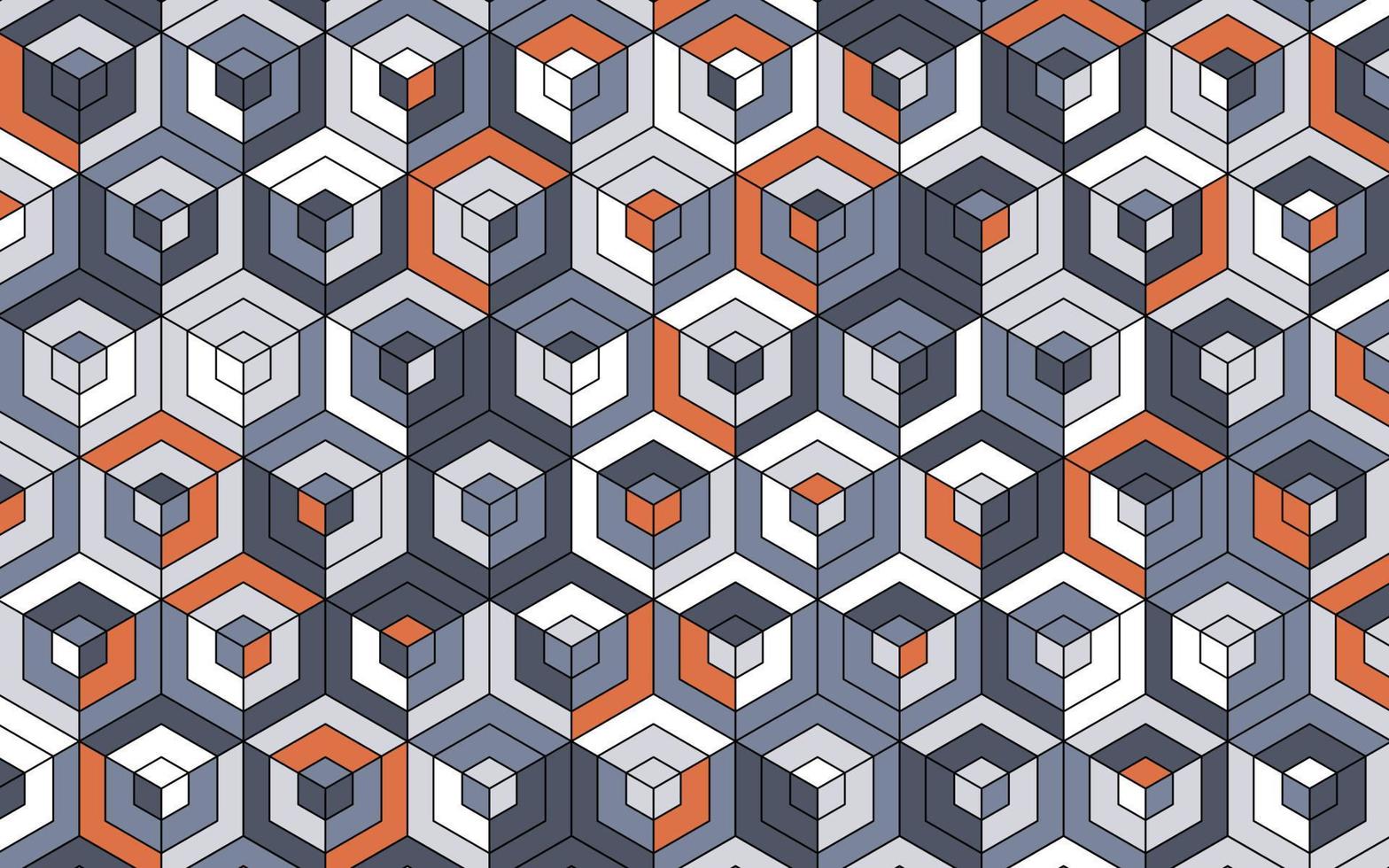 3D-grauer Block-Hexagon-Banner-Hintergrund vektor