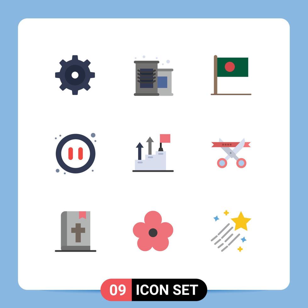 9 kreative Symbole moderne Zeichen und Symbole des Marketings Business Country Achievement pausieren editierbare Vektordesign-Elemente vektor