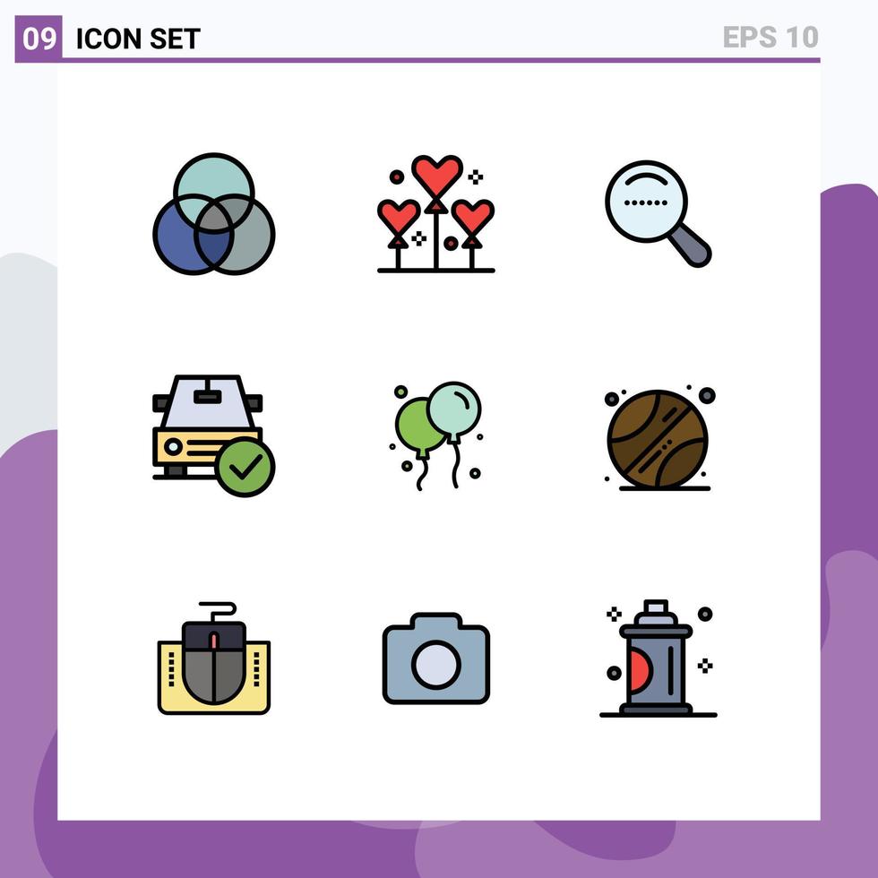Stock Vector Icon Pack mit 9 Zeilen Zeichen und Symbolen für Irland Bloon Suche ok komplett bearbeitbare Vektordesign-Elemente