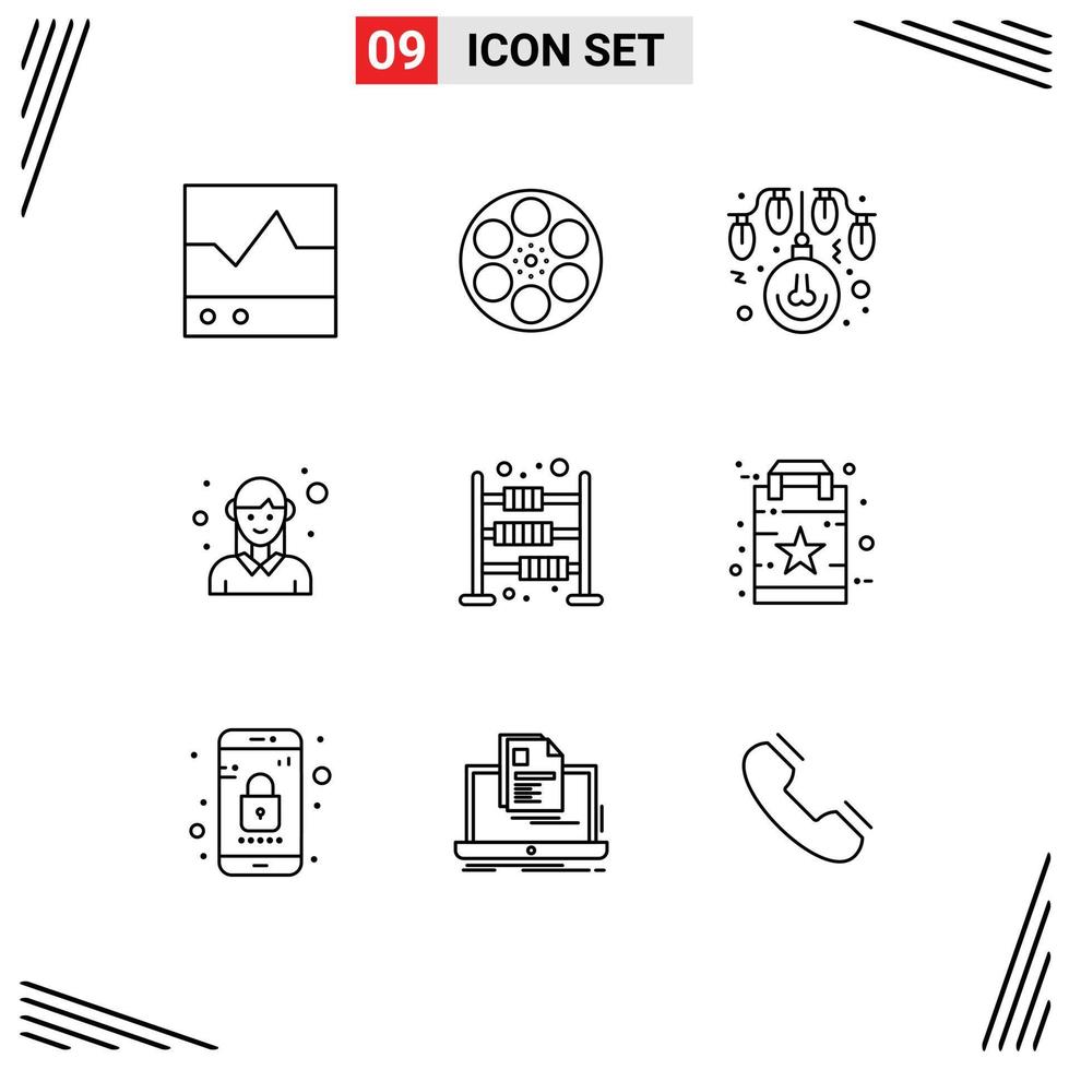 9 kreativ ikoner modern tecken och symboler av kvinna anställd tank avatar dekoration redigerbar vektor design element