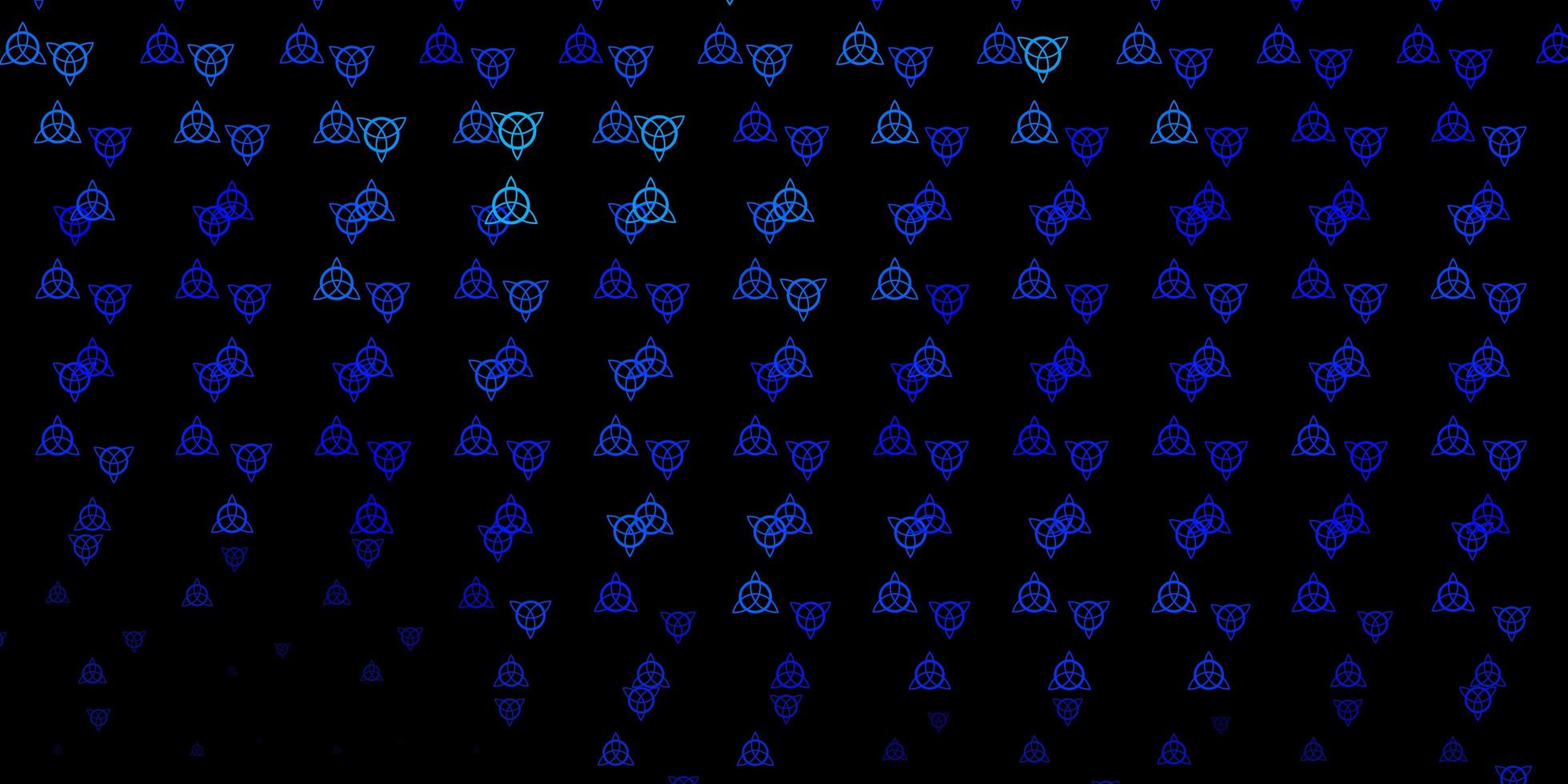 dunkelblaue Vektorschablone mit esoterischen Zeichen. vektor