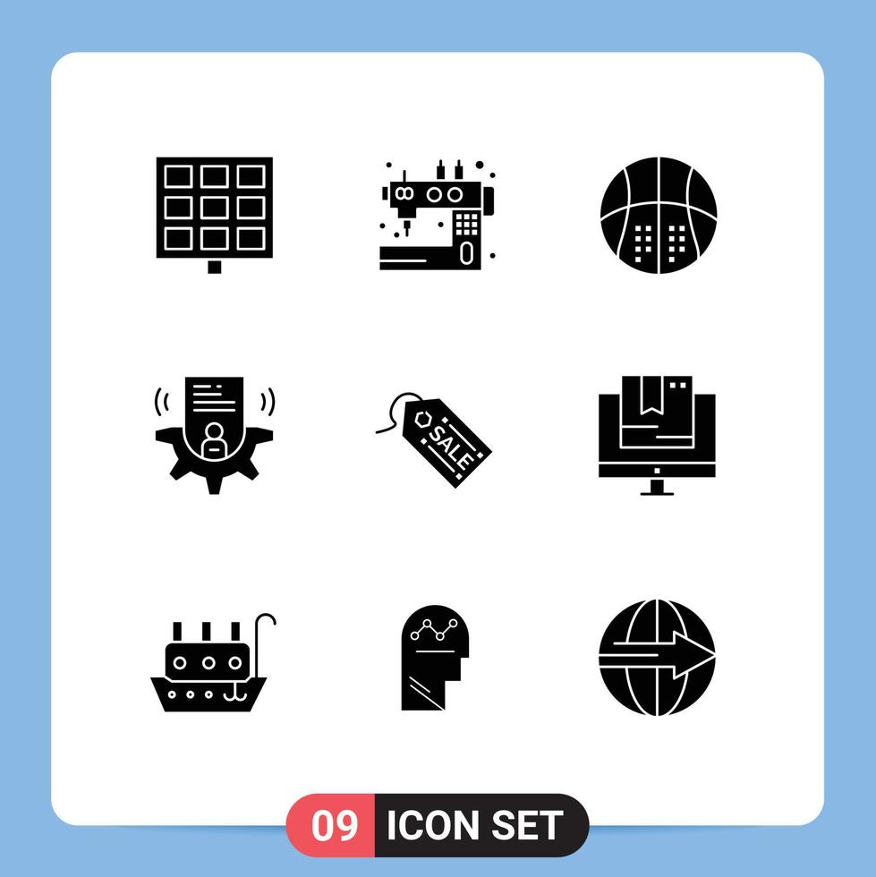 uppsättning av 9 modern ui ikoner symboler tecken för e-handel profil aktiviteter användare rekreation redigerbar vektor design element