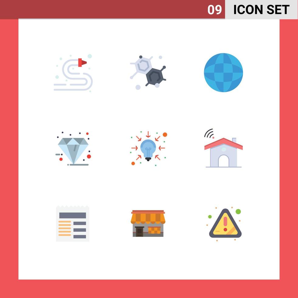 modern uppsättning av 9 platt färger pictograph av intelligens företag frakt särskild fredag redigerbar vektor design element