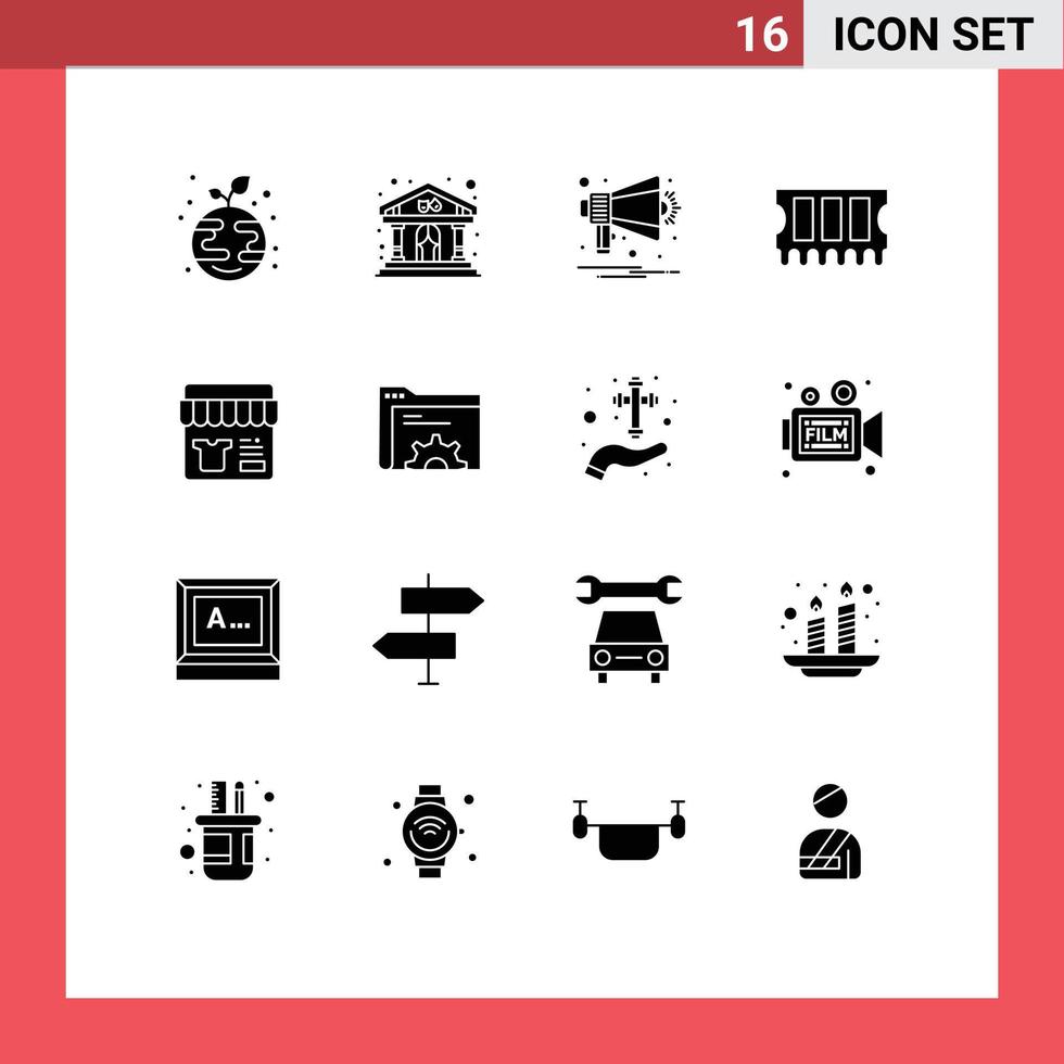 16 kreative Symbole moderne Zeichen und Symbole der Ankündigung von Einkaufsverkäufen RAM-Hardware editierbare Vektordesign-Elemente vektor
