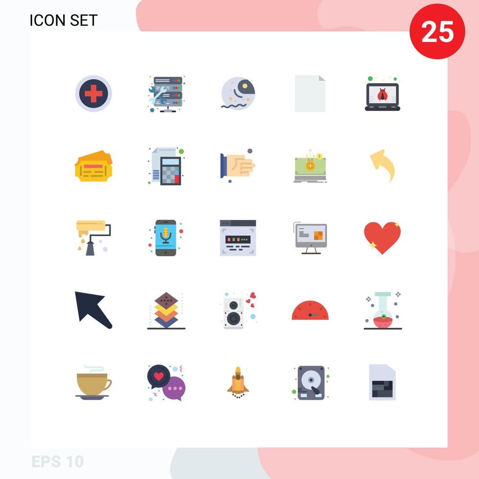 uppsättning av 25 modern ui ikoner symboler tecken för tåg bärbar dator insekt gas hacker fil redigerbar vektor design element