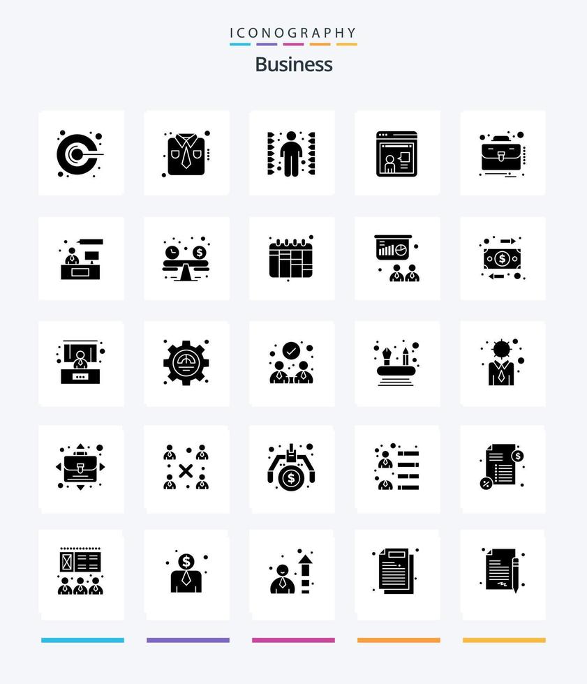 Creative Business 25 Glyph solid black Icon Pack wie Business. Arbeiten. Herausforderung. Diskussion. Beratung vektor