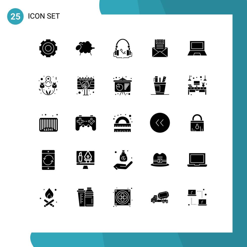 25 kreative Symbole moderne Zeichen und Symbole der Umschlag- und Osterkommunikation handfrei editierbare Vektordesign-Elemente vektor