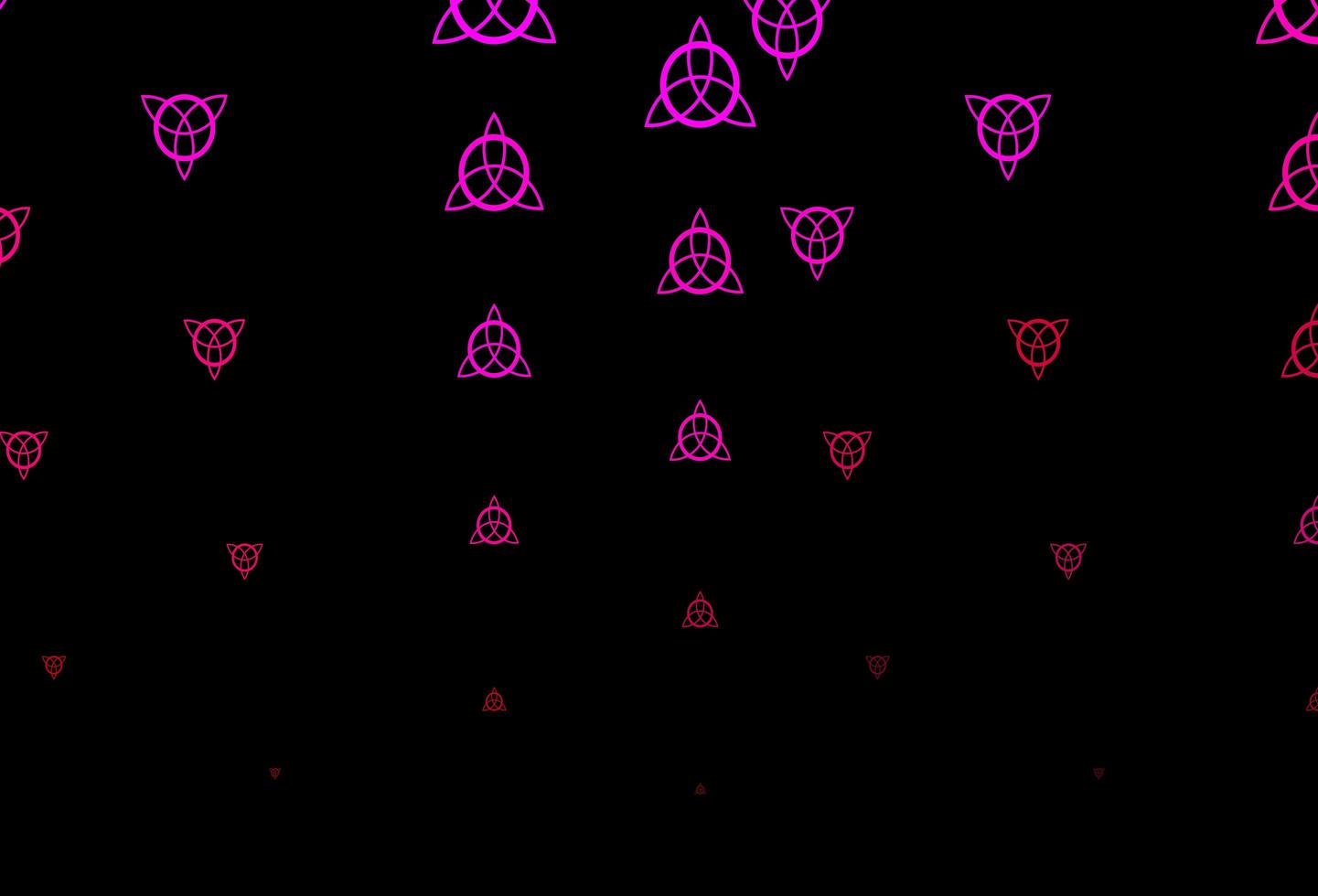 dunkelrosa Vektorhintergrund mit okkulten Symbolen. vektor