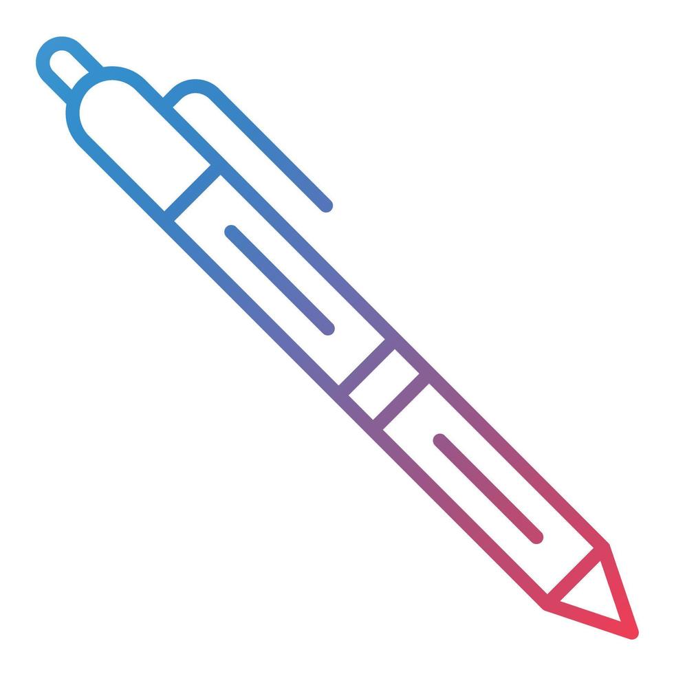 Symbol für den Farbverlauf der Stiftlinie vektor