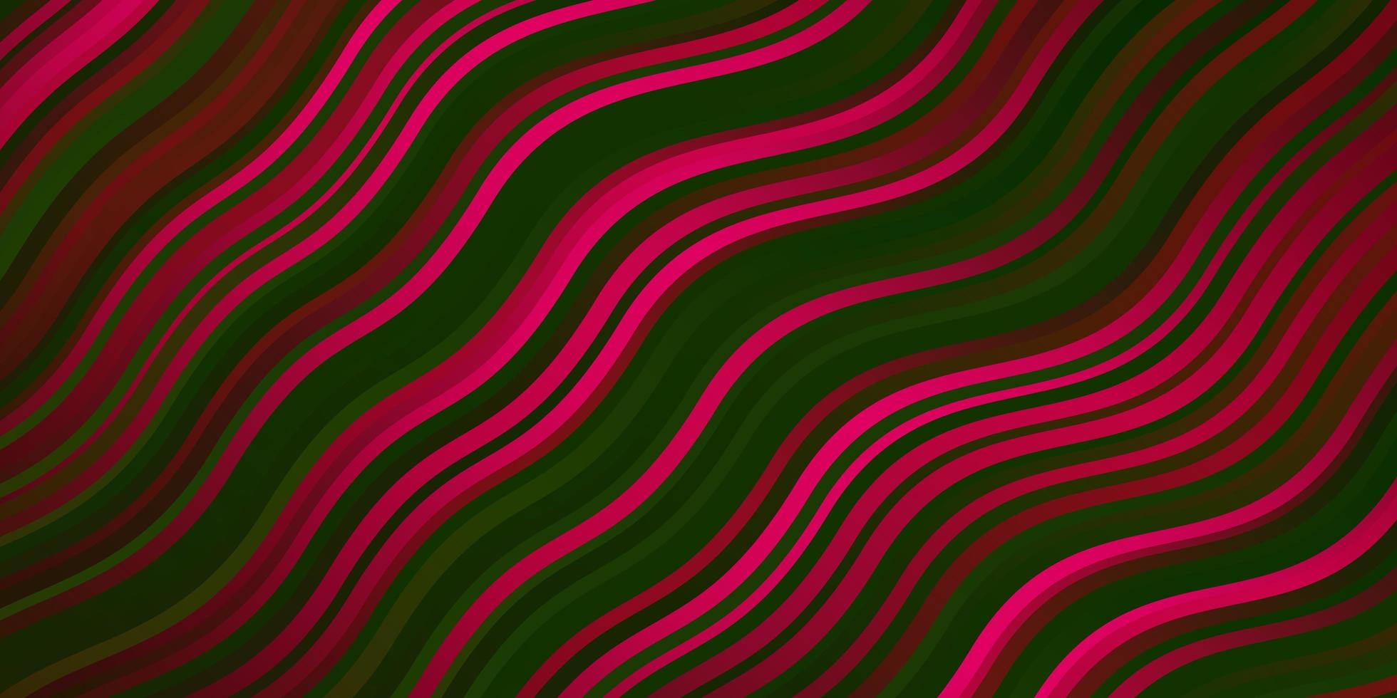dunkelrosa, grüne Vektorschablone mit Linien. vektor