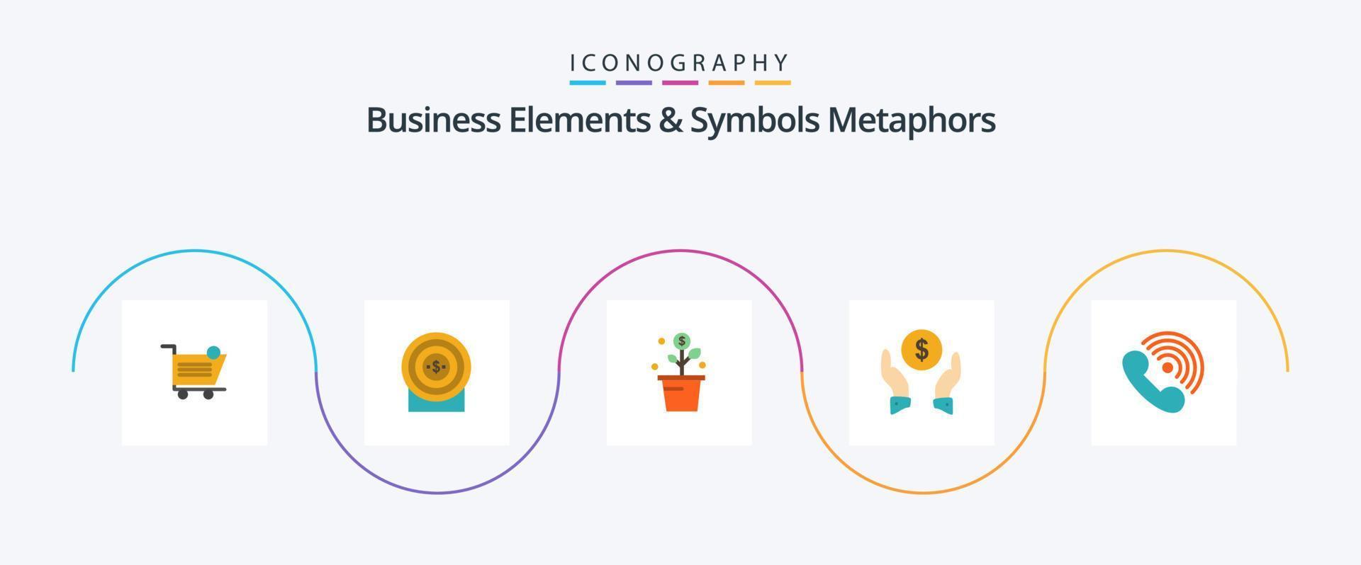 företag element och symboler metaforer platt 5 ikon packa Inklusive skydd. finansiera försäkring. mål. försäkring. pott vektor