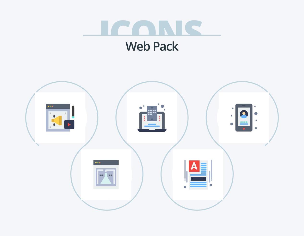 Web-Pack-Flat-Icon-Pack 5-Icon-Design. Handy, Mobiltelefon. Web-Blogging. Netz. bloggen. Blog mobil vektor