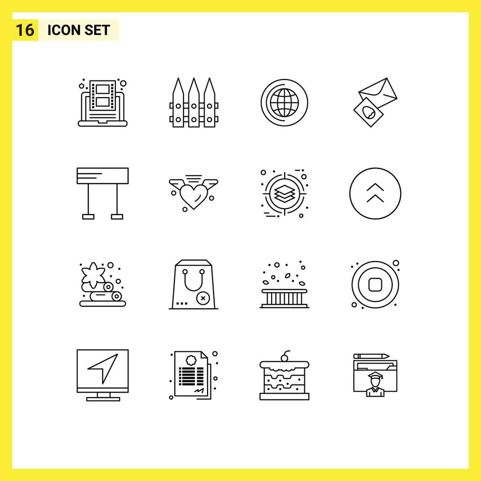 uppsättning av 16 modern ui ikoner symboler tecken för linje påsk vår ägg massege redigerbar vektor design element