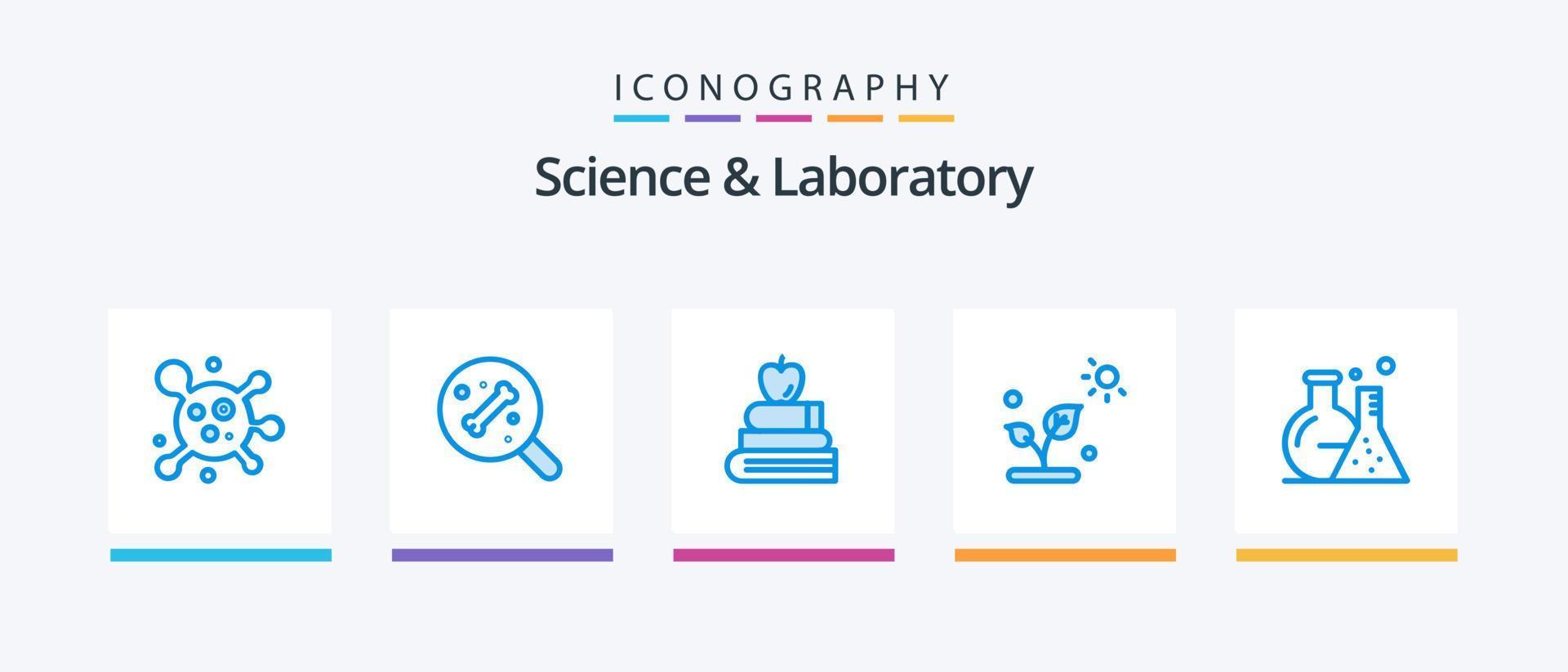 Science Blue 5 Icon Pack inklusive Wissenschaft. Flasche. Bildung. Rohr. Wissenschaft. kreatives Symboldesign vektor