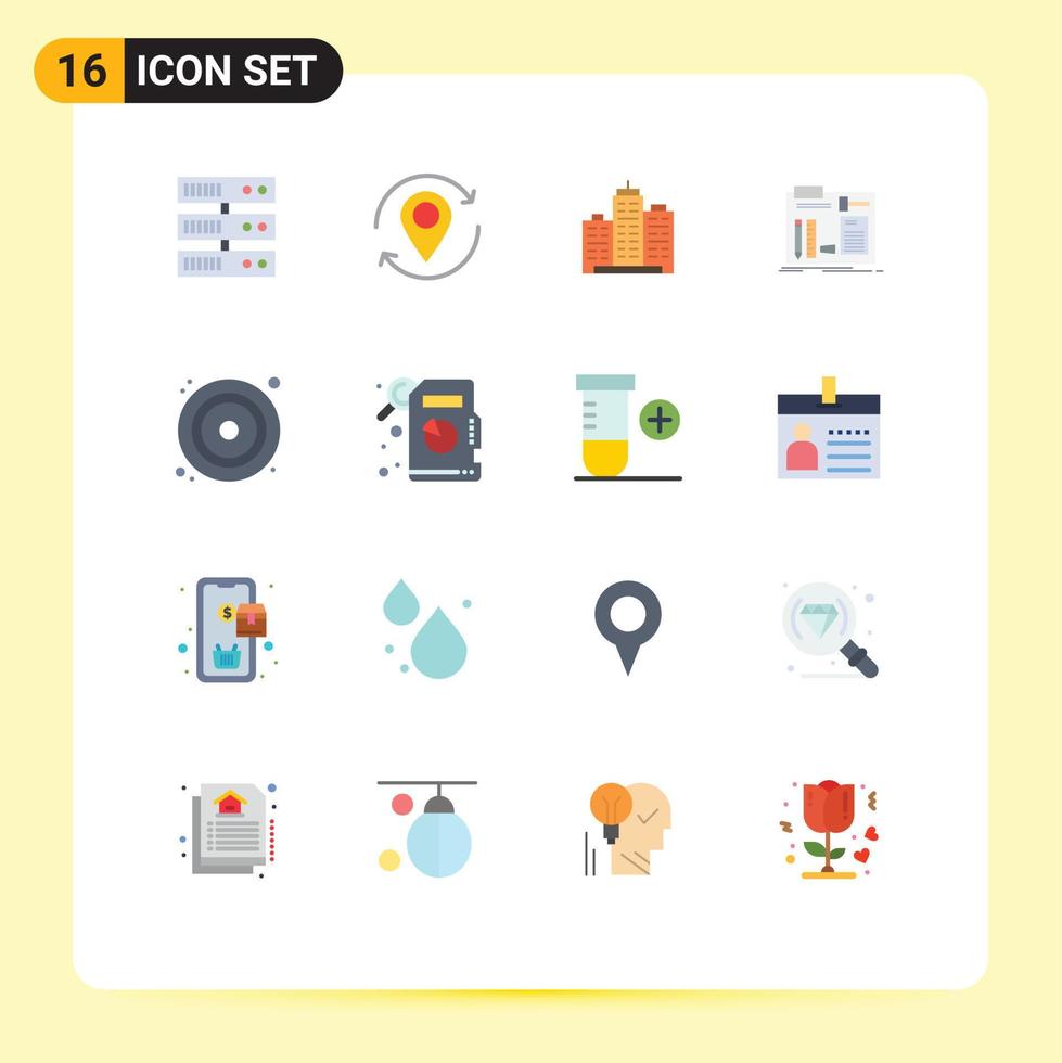 16 universell platt färger uppsättning för webb och mobil tillämpningar diy bygga byggnad verklig kontor redigerbar packa av kreativ vektor design element