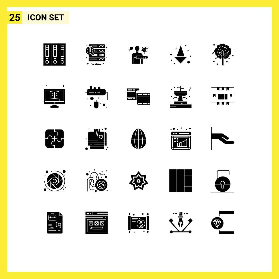 satz von 25 modernen ui-symbolen symbole zeichen für blatt voll web unten stufen editierbare vektordesign-elemente vektor