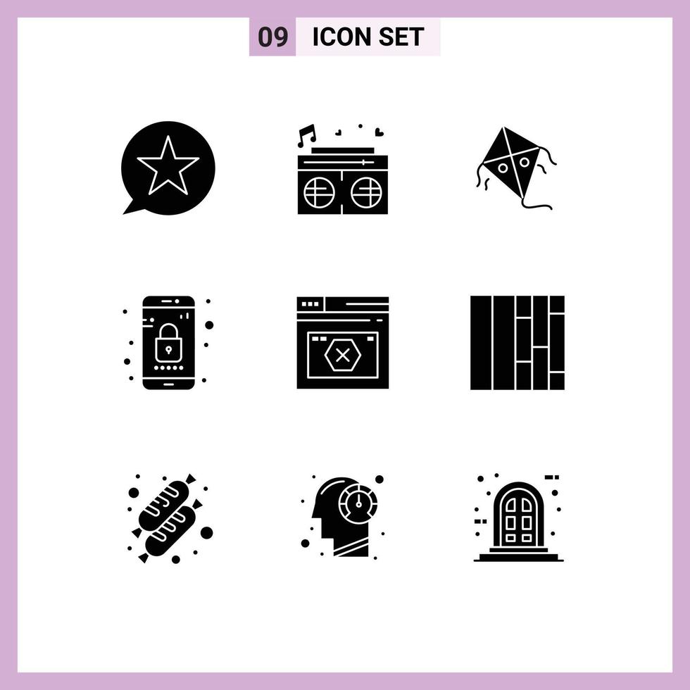 9 universell fast glyfer uppsättning för webb och mobil tillämpningar sida telefon bröllop mobil app redigerbar vektor design element