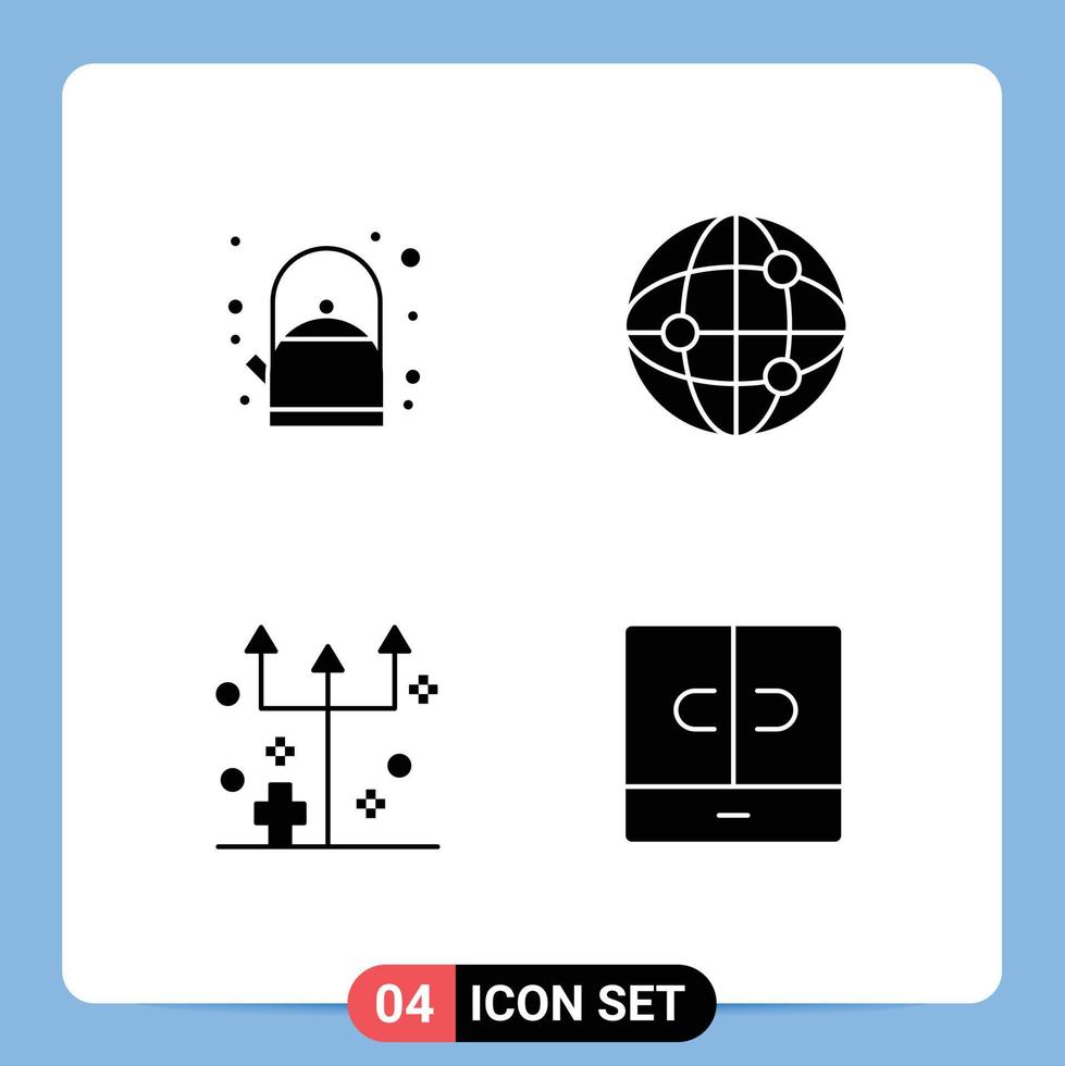 4 kreative Symbole moderne Zeichen und Symbole der Frühstückshorrorwelt Vorabendschrank editierbare Vektordesign-Elemente vektor