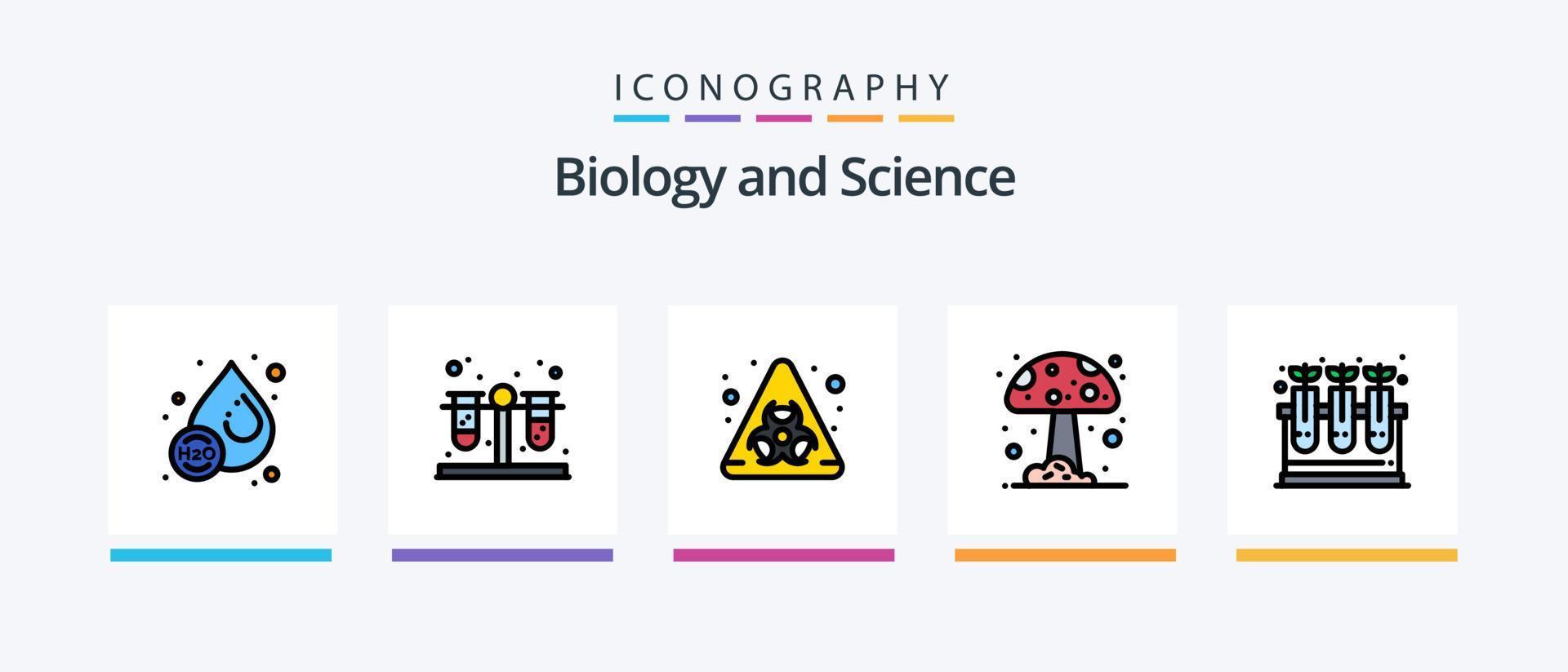 Biologie-Linie gefüllt 5 Icon Pack einschließlich . Gefahr. Sperma. biologisch. Einstellung. kreatives Symboldesign vektor