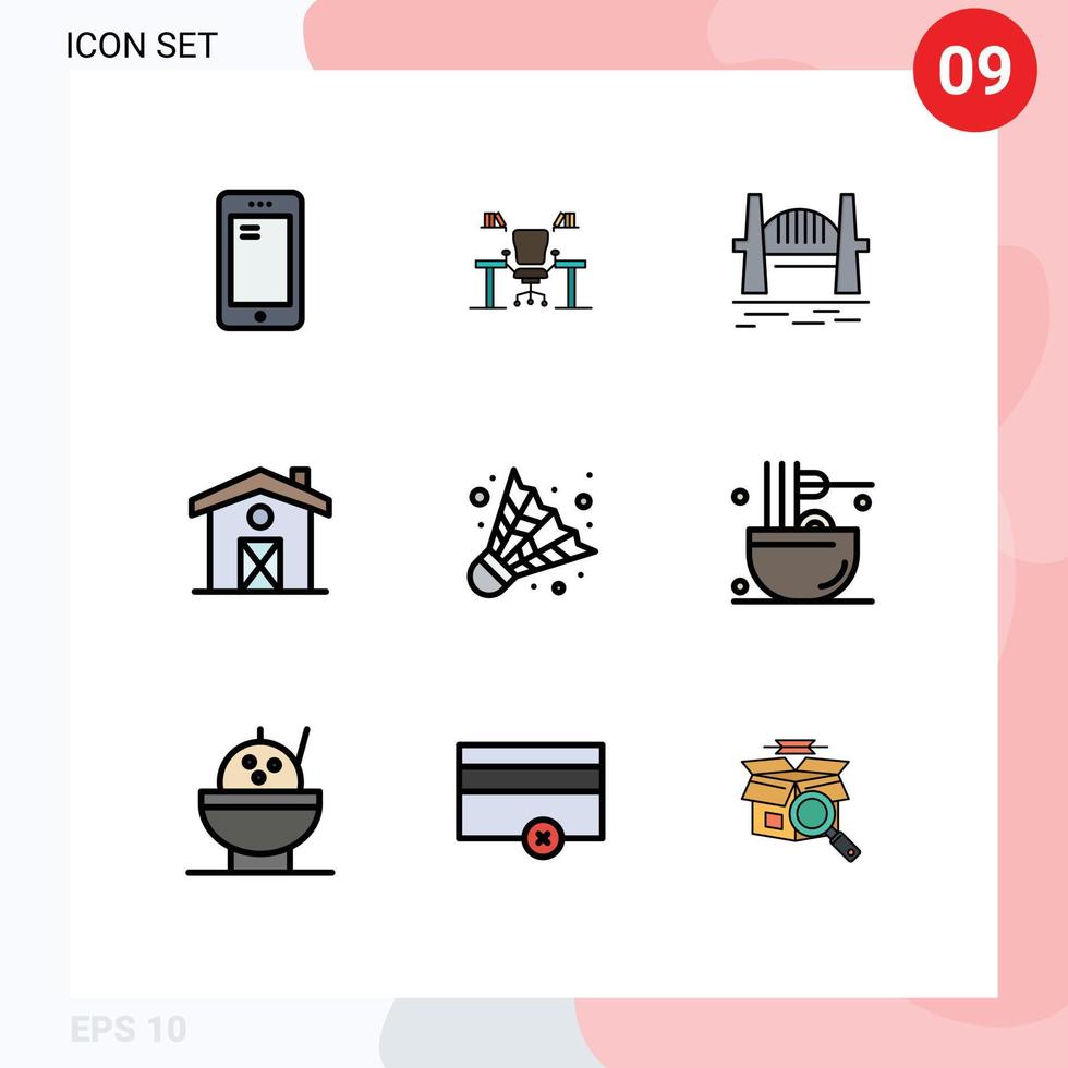 gruppe von 9 gefüllten flachen farben zeichen und symbole für heimhafen computer citysets australien editierbare vektordesignelemente vektor