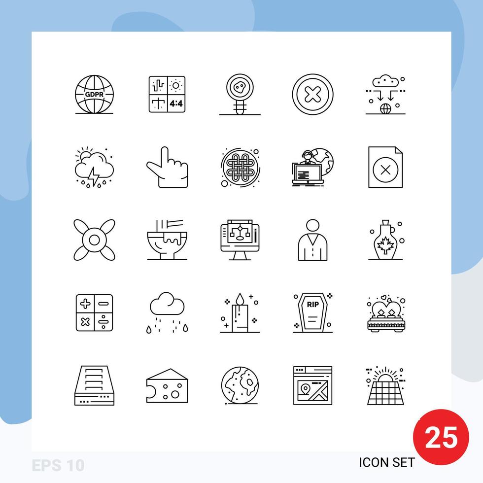 modern uppsättning av 25 rader pictograph av ansluta ui bearbeta inställt mikrobiologi redigerbar vektor design element