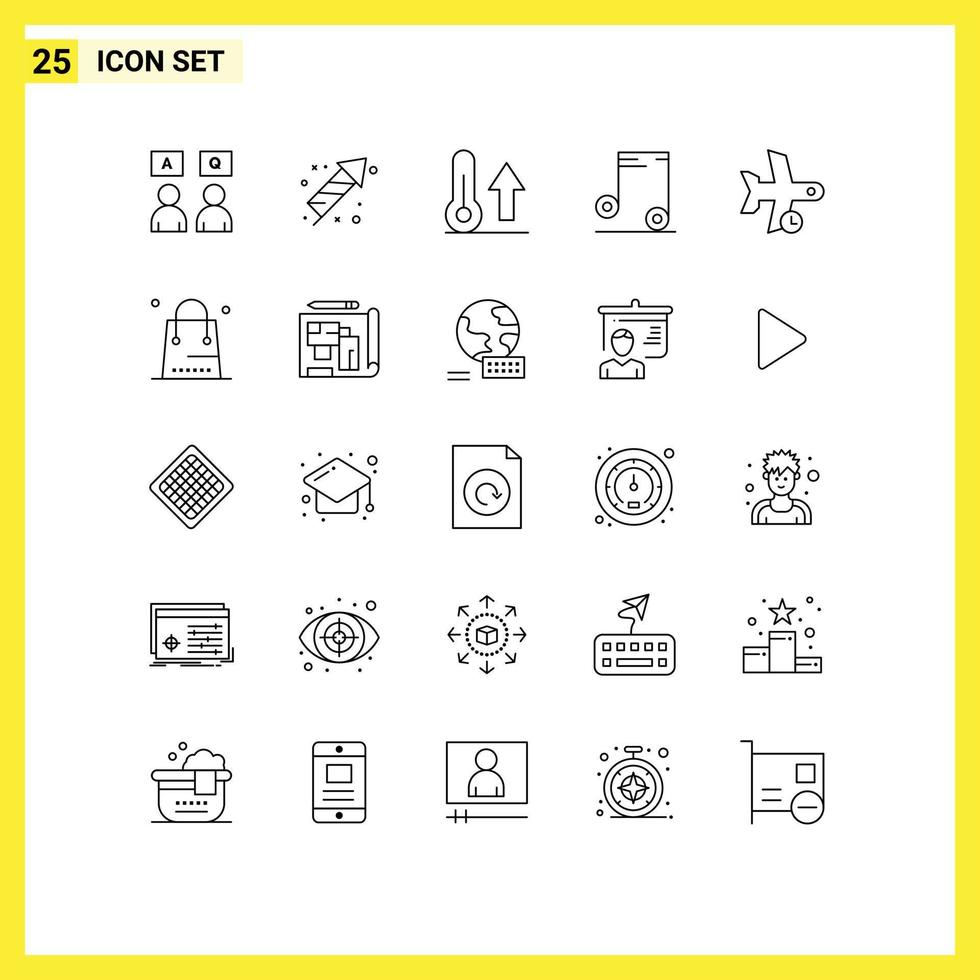 25 kreativ ikoner modern tecken och symboler av fördröjning audio mubarak musik termometer redigerbar vektor design element