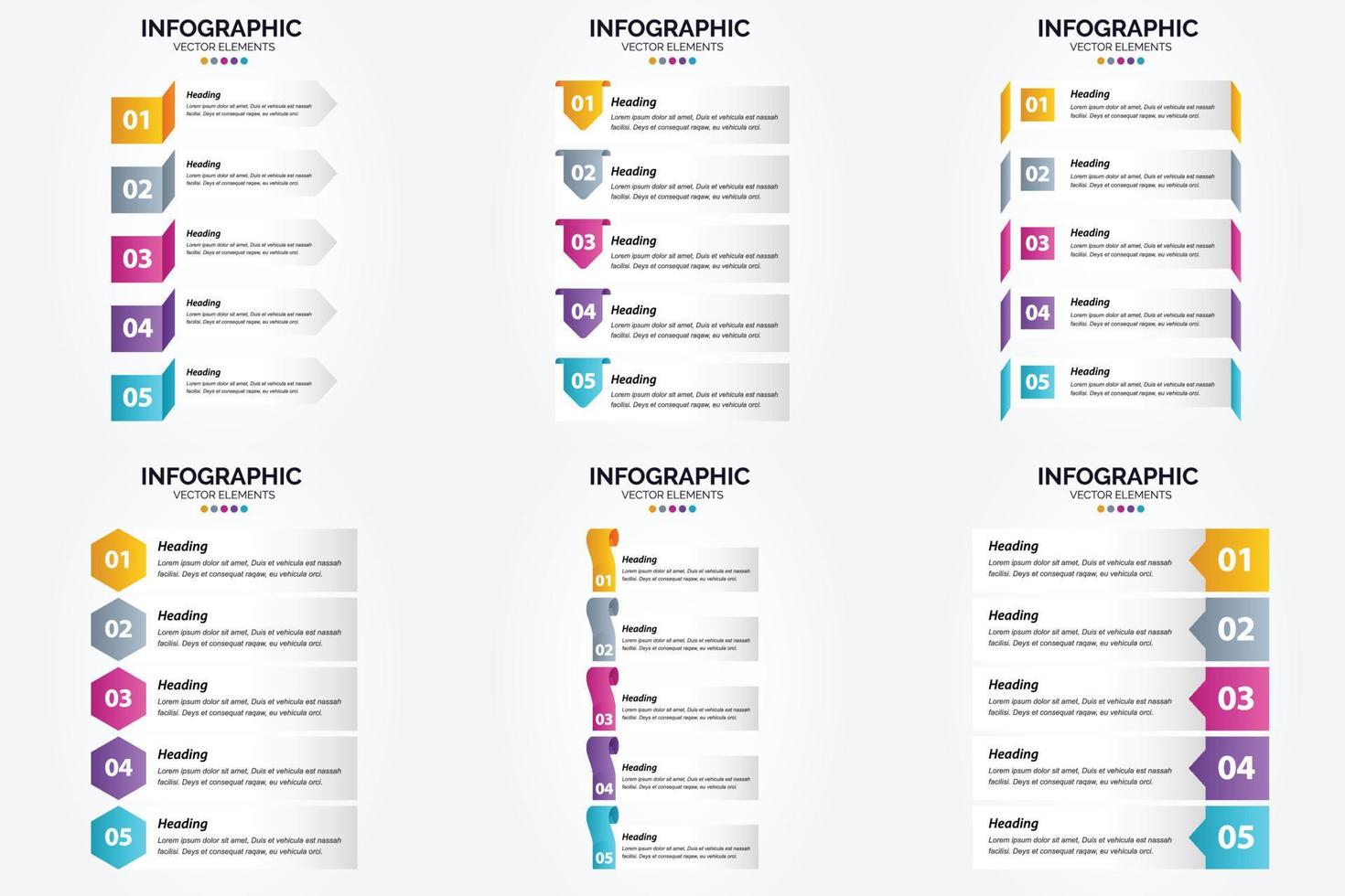 flaches Designset der Vektorillustrations-Infografiken für Werbebroschürenflieger und -zeitschrift vektor