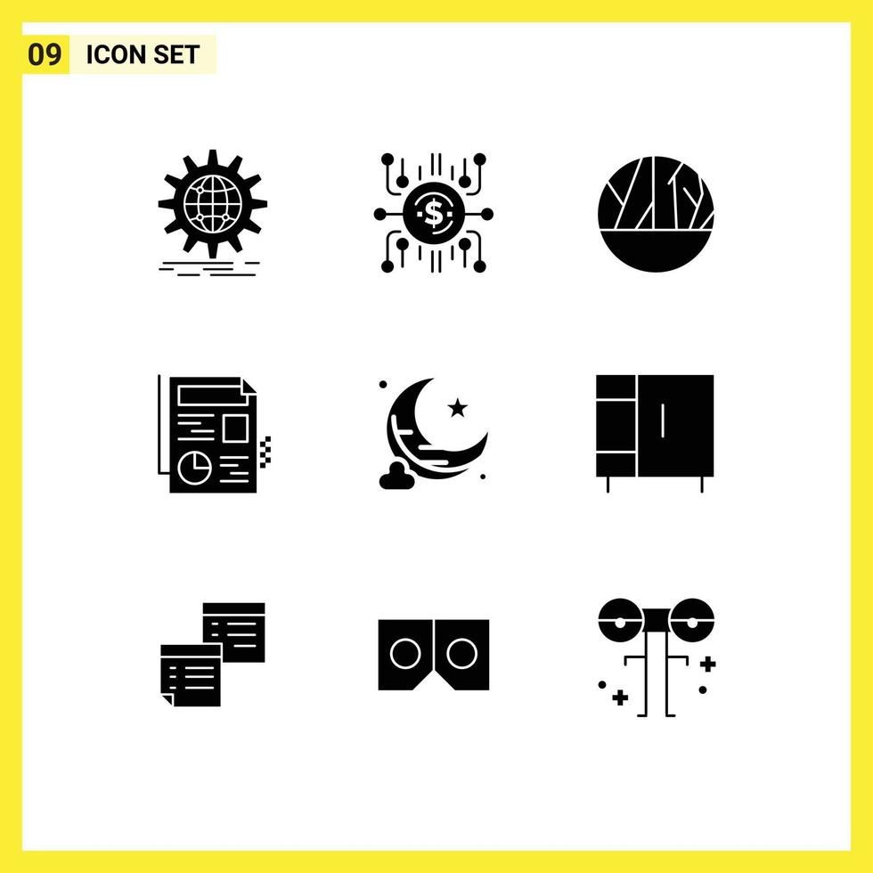 9 kreativ ikoner modern tecken och symboler av måne fil publikförsäljning dokumentera hud infektion redigerbar vektor design element
