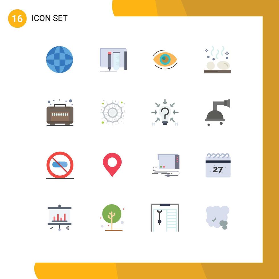 16 universell platt Färg tecken symboler av varm se verktyg ser ser redigerbar packa av kreativ vektor design element