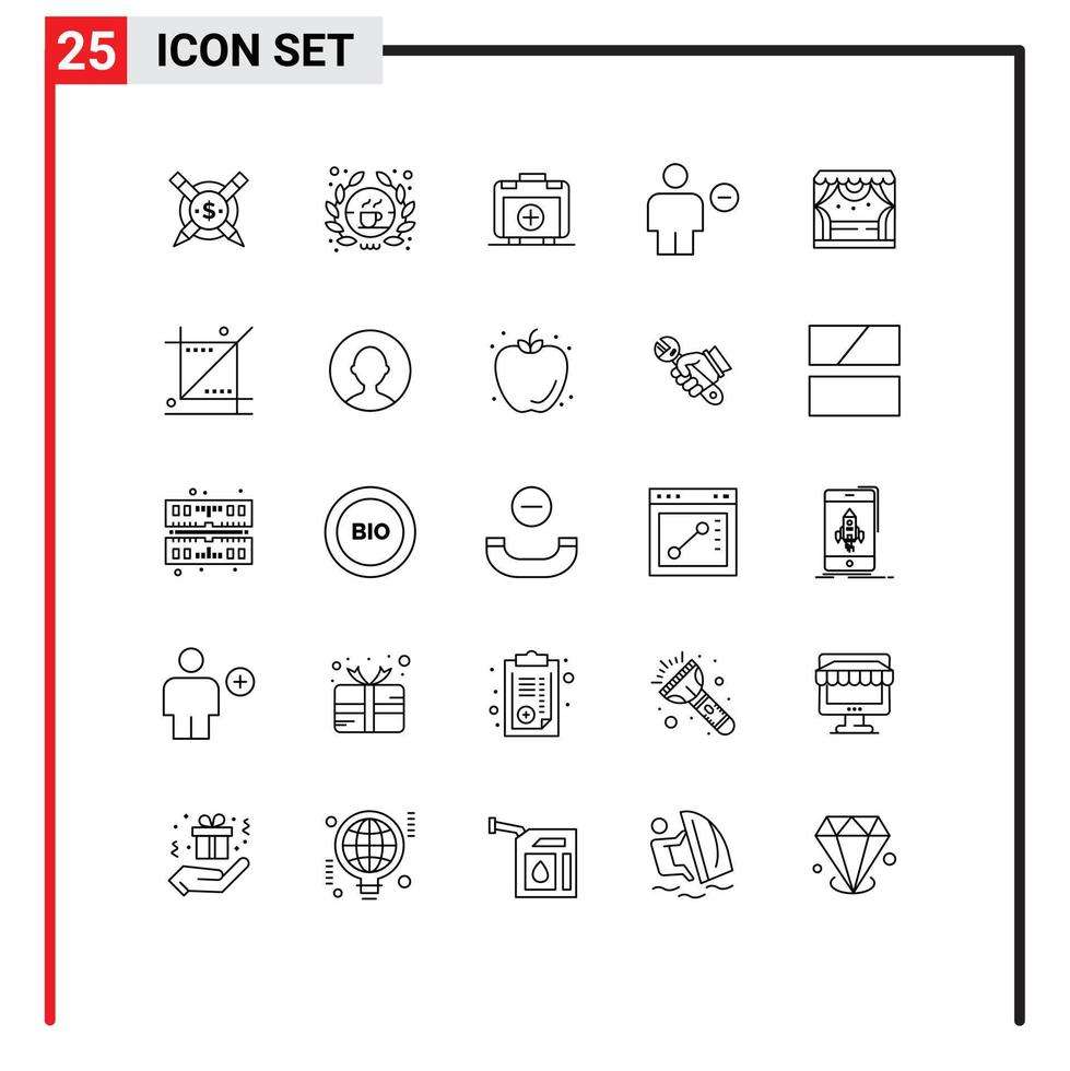 25 kreative Symbole moderne Zeichen und Symbole der Unterhaltung menschliche Handtasche löschen Avatar editierbare Vektordesign-Elemente vektor