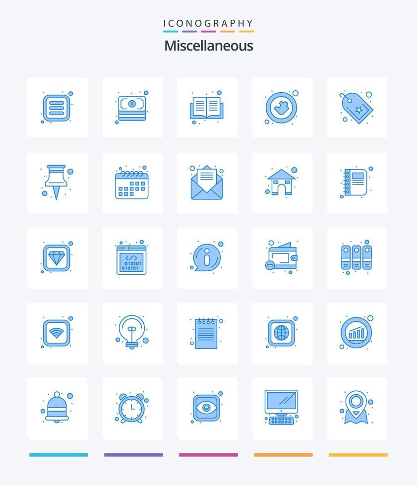 kreativ diverse 25 blå ikon packa sådan som favorit. . bok. lösning. plugin vektor