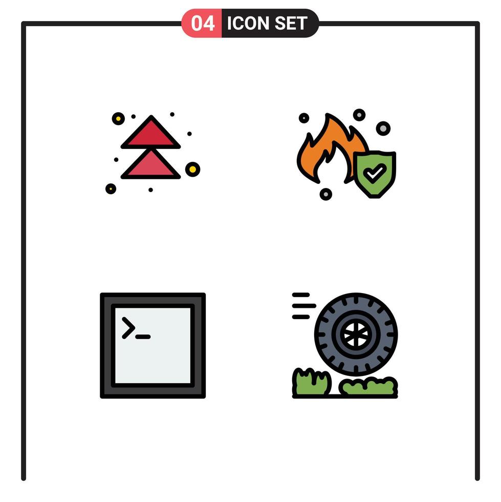 uppsättning av 4 modern ui ikoner symboler tecken för pil terminal upp service rörelse redigerbar vektor design element