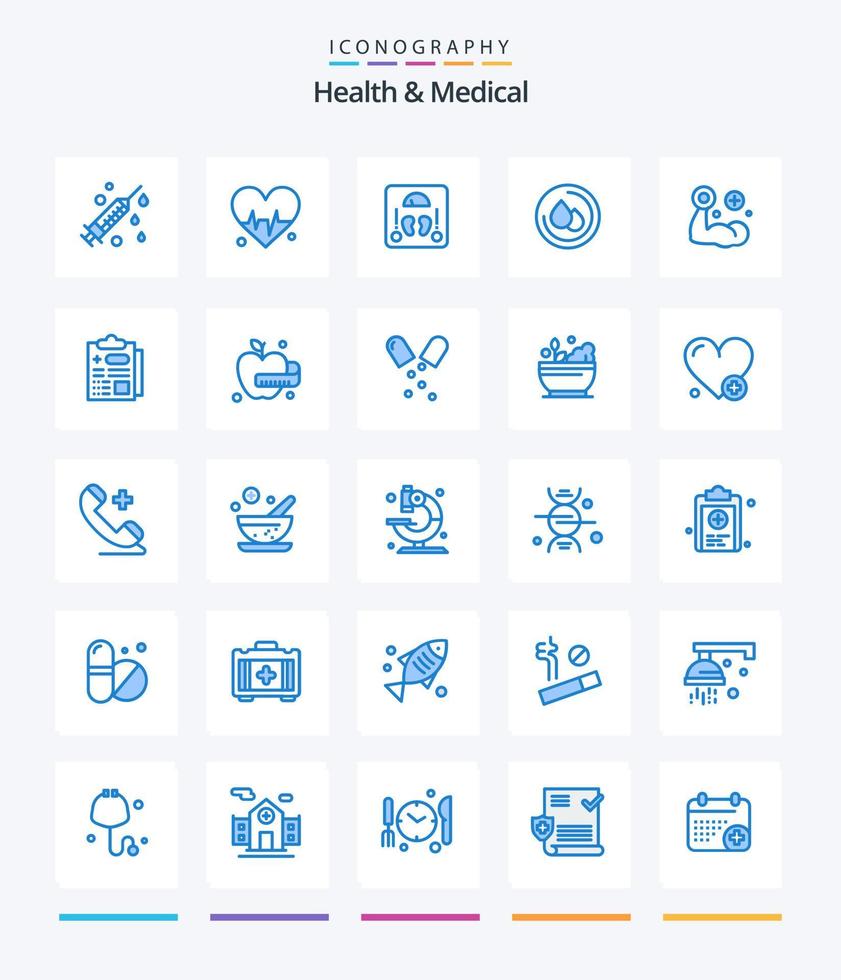 kreativ hälsa och medicinsk 25 blå ikon packa sådan som sjukvård. medicinsk. sclaes. hand. blod vektor
