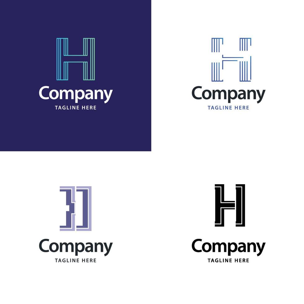 brev h stor logotyp packa design kreativ modern logotyper design för din företag vektor