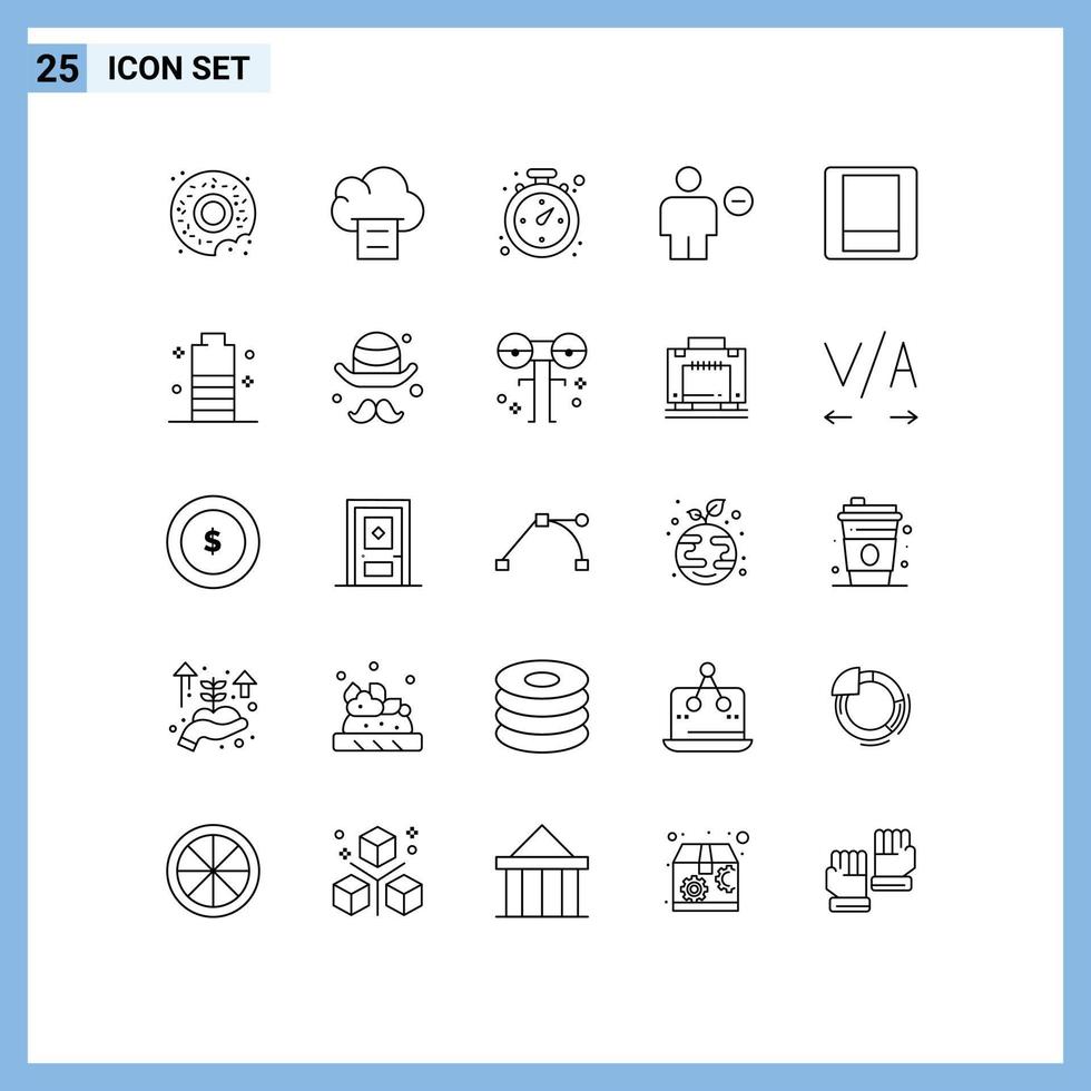 modern uppsättning av 25 rader pictograph av batteri växla handla ljus mänsklig redigerbar vektor design element
