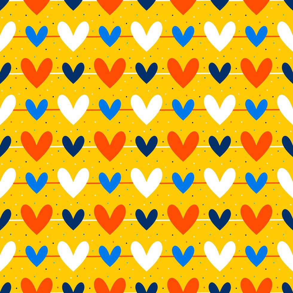gul bakgrund med hjärtan vektor