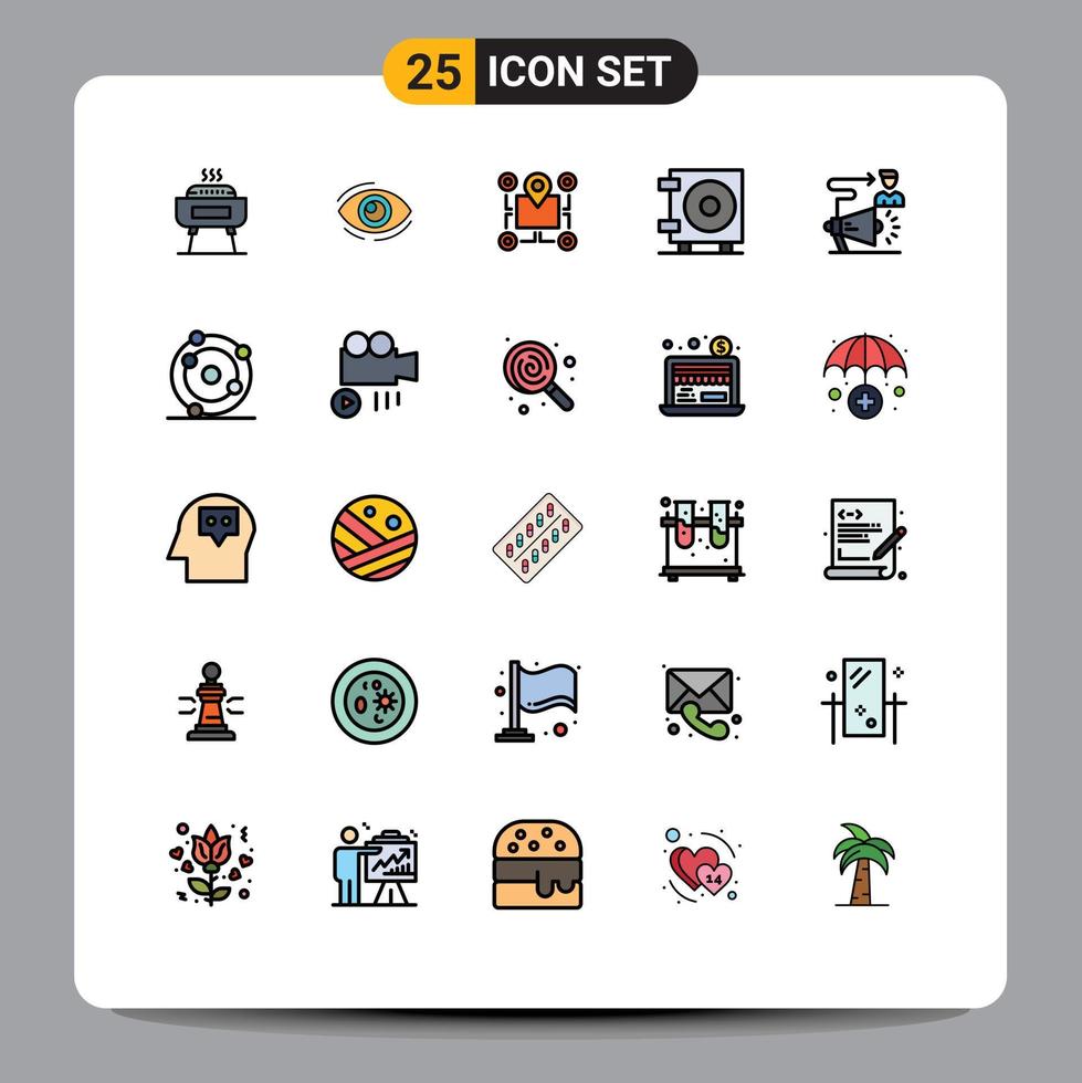 uppsättning av 25 modern ui ikoner symboler tecken för pengar pekare Sök område Karta redigerbar vektor design element