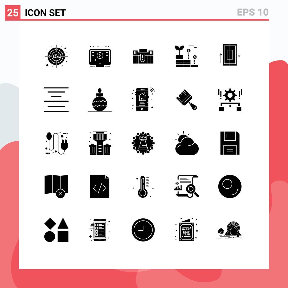 25 kreative Symbole moderne Zeichen und Symbole für Investitionsfinanzierung Aktenkoffer Reiseportfolio editierbare Vektordesign-Elemente vektor