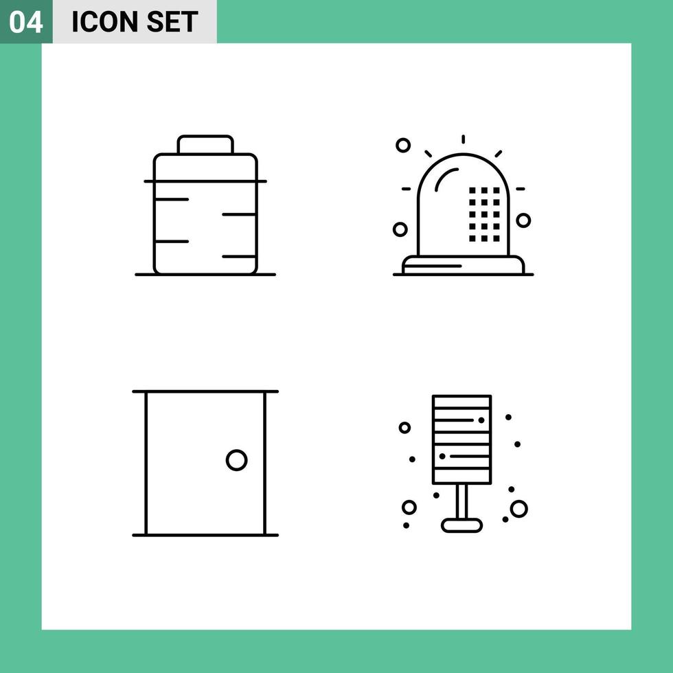 stock vektor ikon packa av 4 linje tecken och symboler för panorera byggnader ger kondition Port redigerbar vektor design element