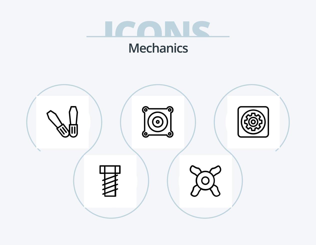 mekanik linje ikon packa 5 ikon design. . bil. . produktion vektor