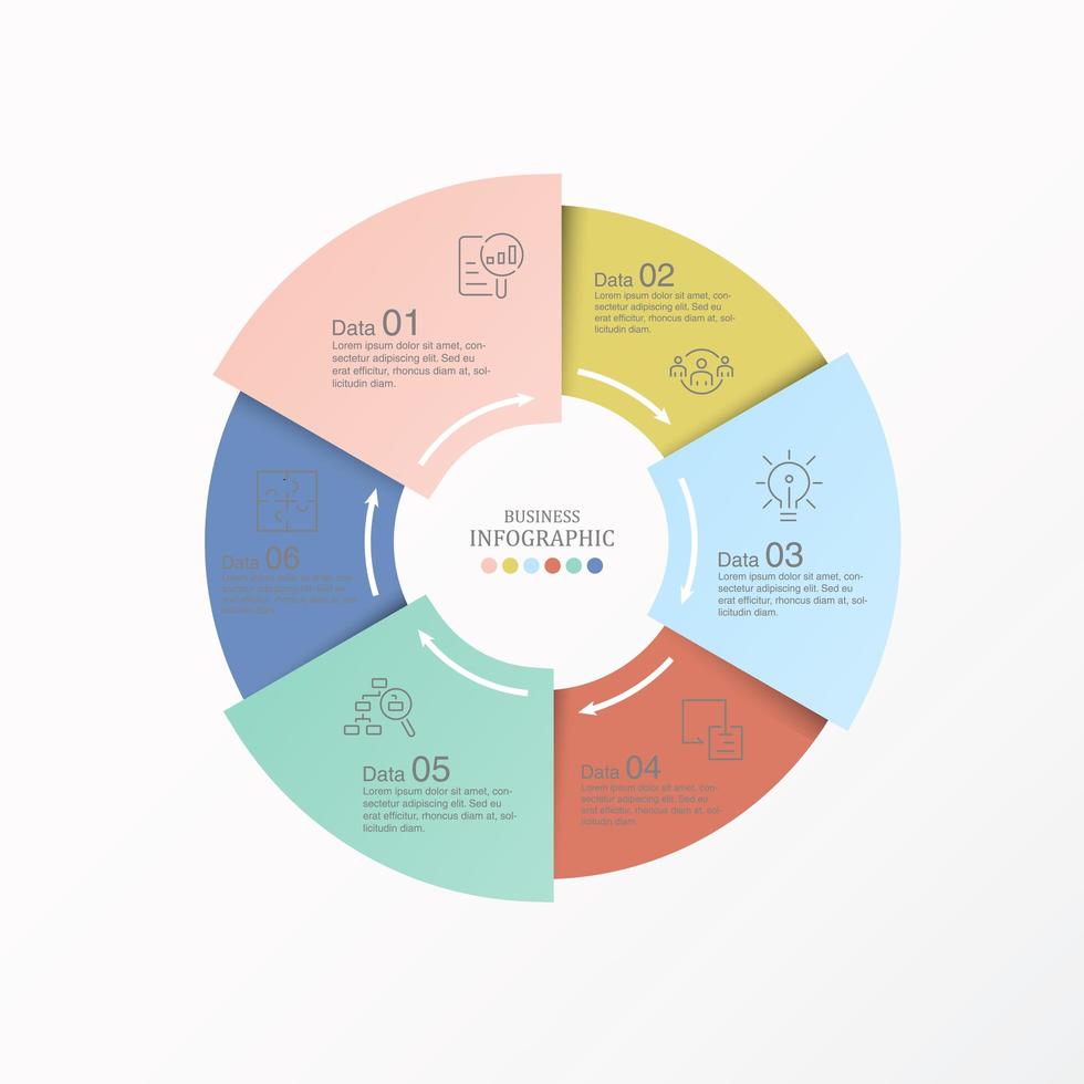 runde Infografik mit Business-Icons vektor