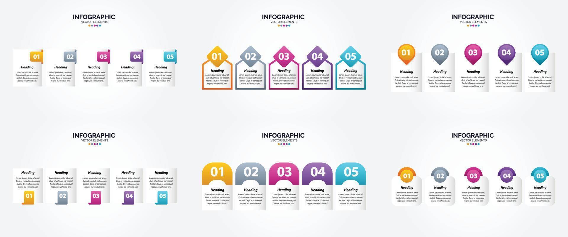 flaches Designset der Vektorillustrations-Infografiken für Werbebroschürenflieger und -zeitschrift vektor