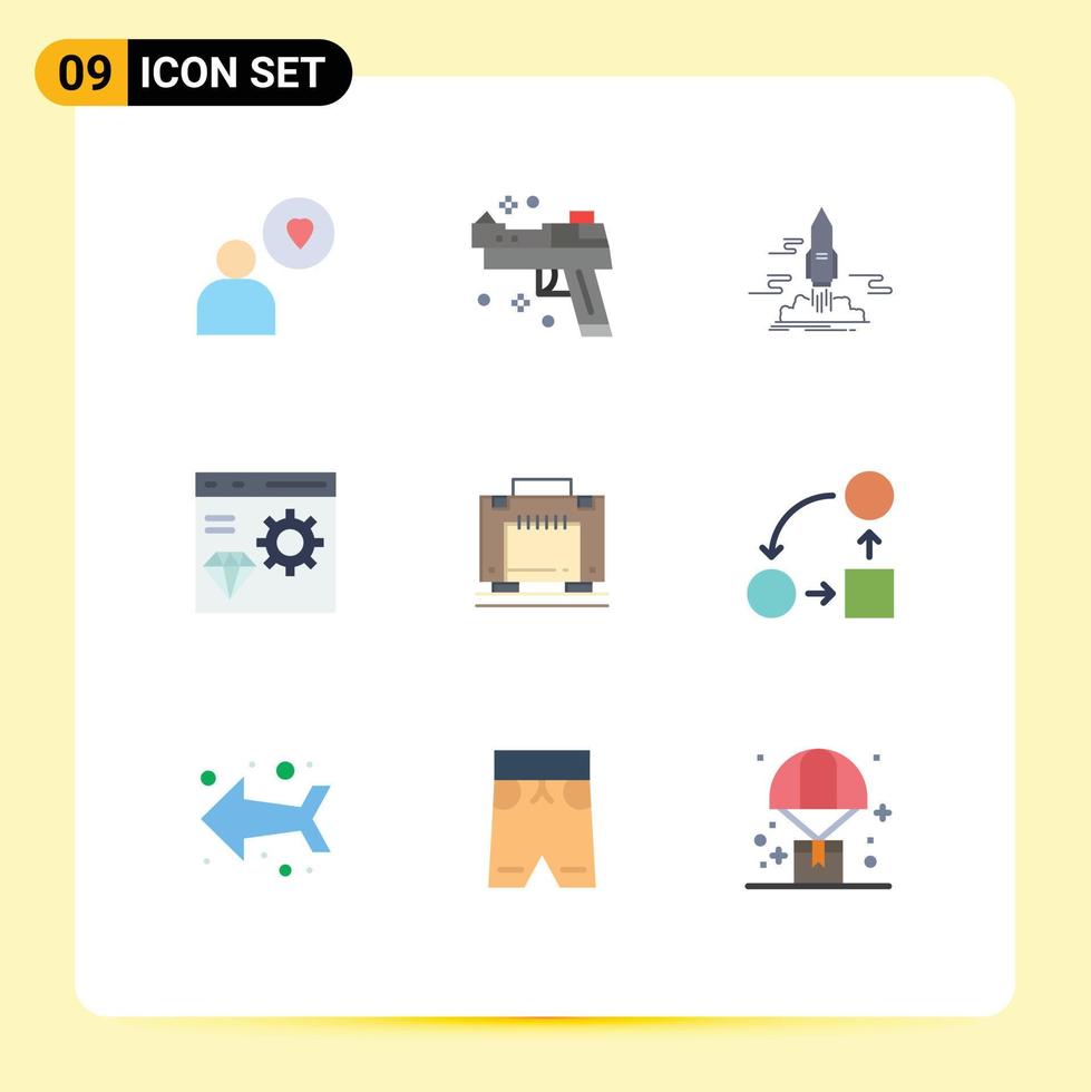 9 kreativ ikoner modern tecken och symboler av hotell utveckla publicera kodning app redigerbar vektor design element